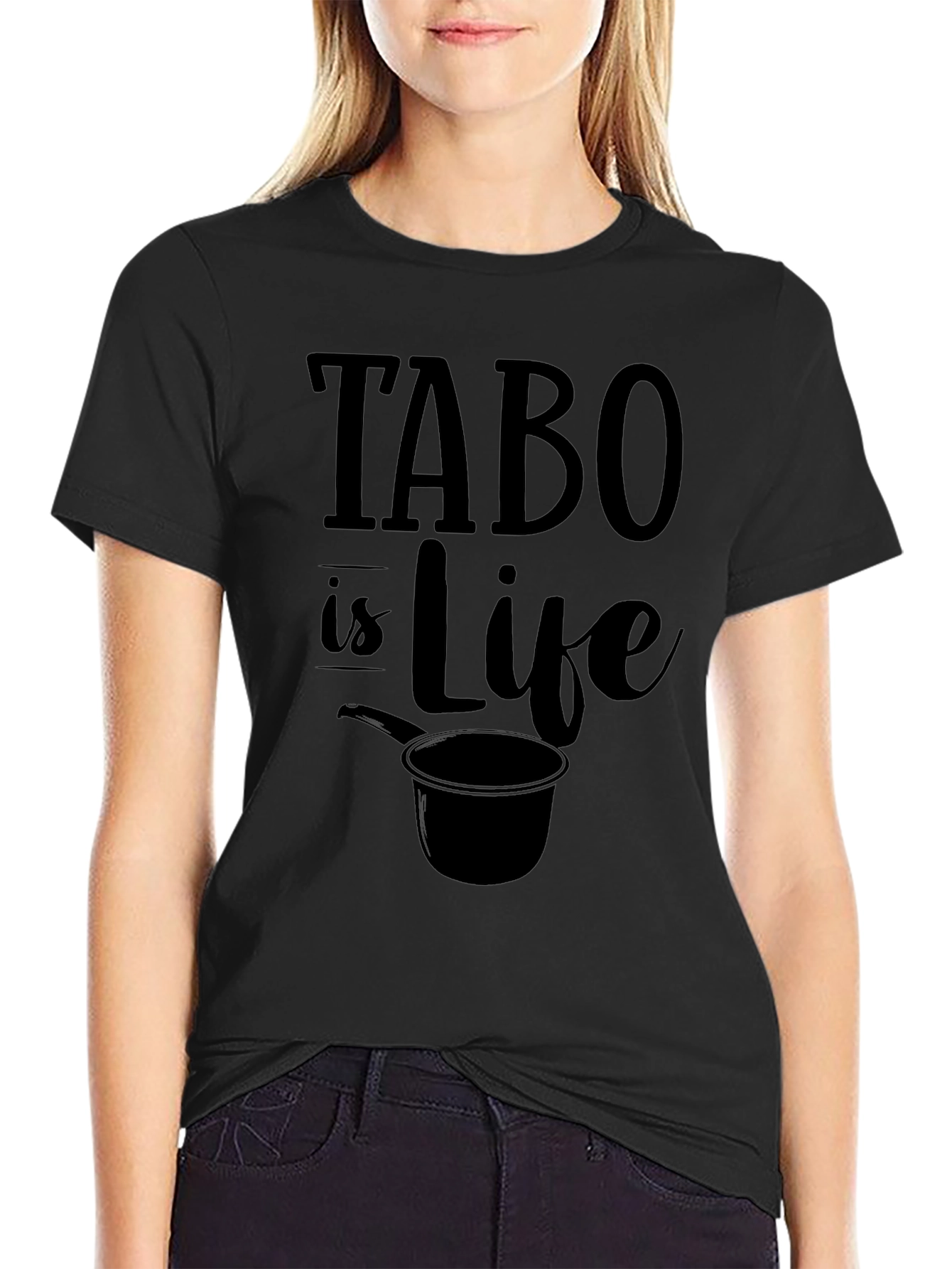Black Tabo Is Life Graphic Tee - Novelty Statement T-Shirt view 2