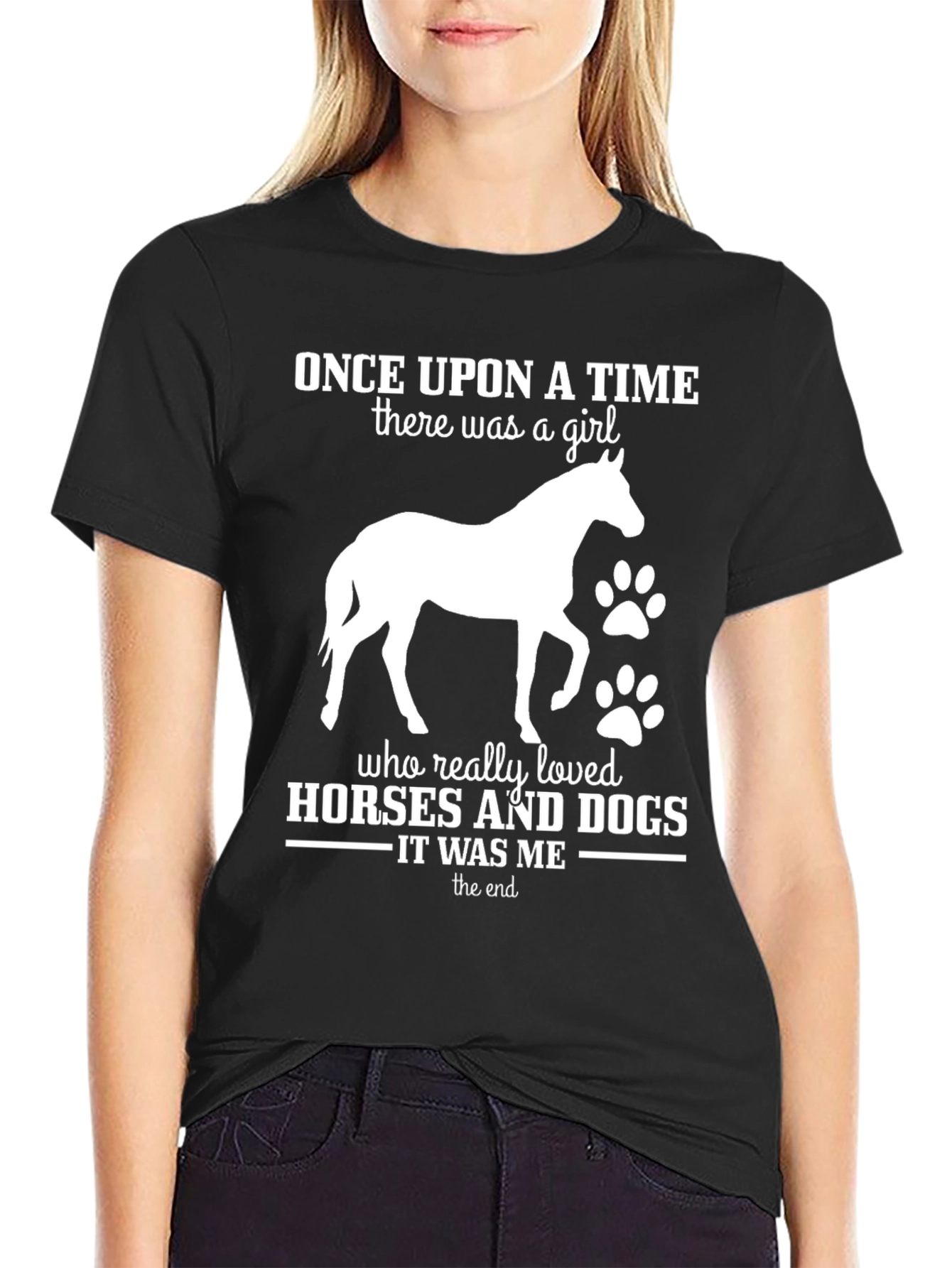 Black Horse and Dog Lover T-Shirt - Once Upon a Time view 2