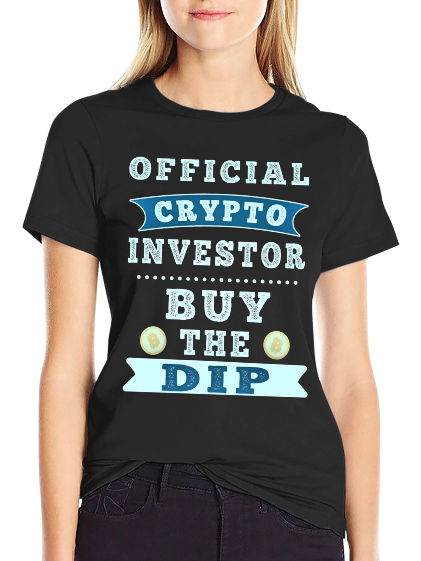 Black Official Crypto Investor T-Shirt - Buy the Dip view 2