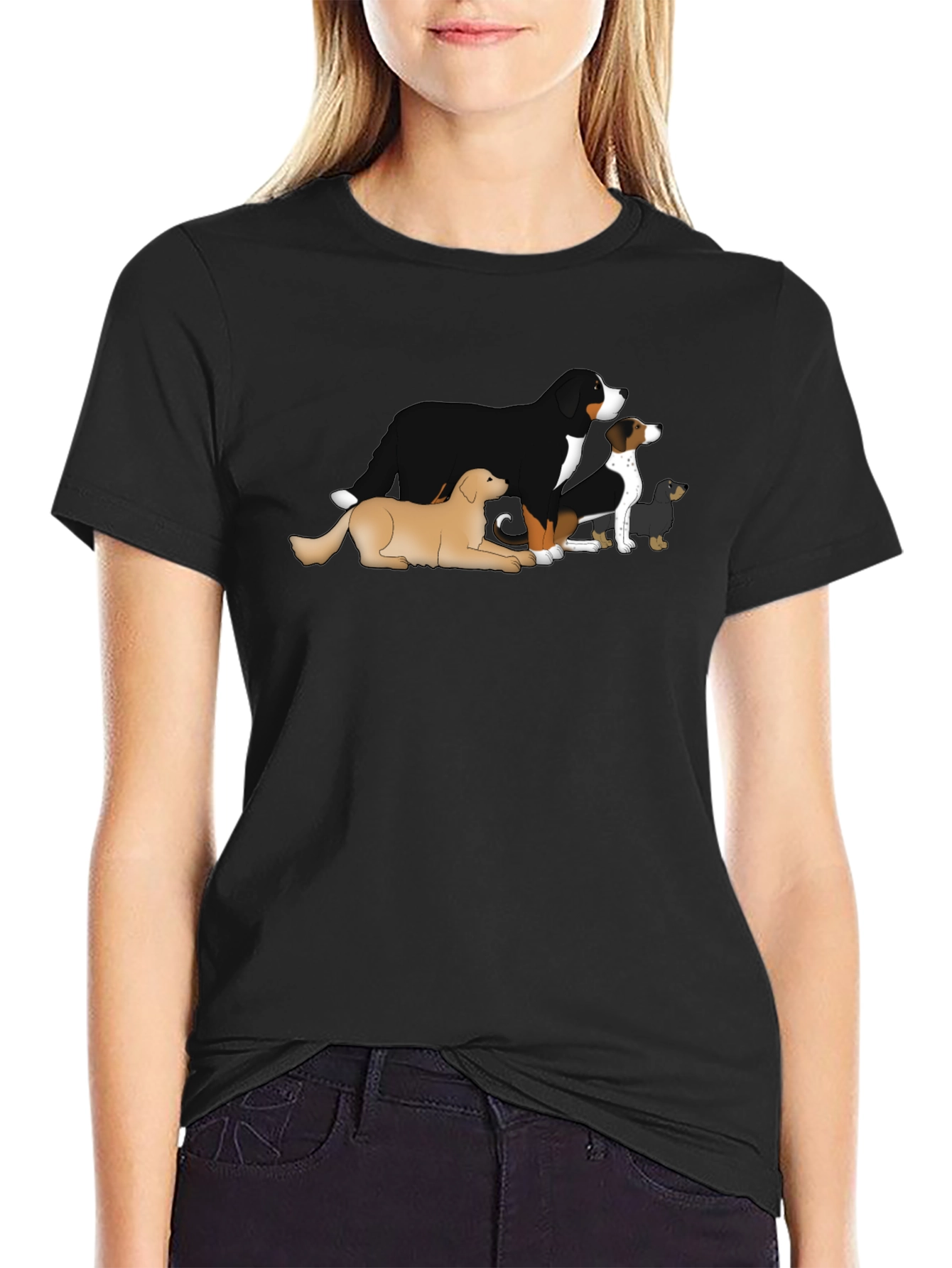 Black Dog Breed T-Shirt - Black Cotton Blend view 2