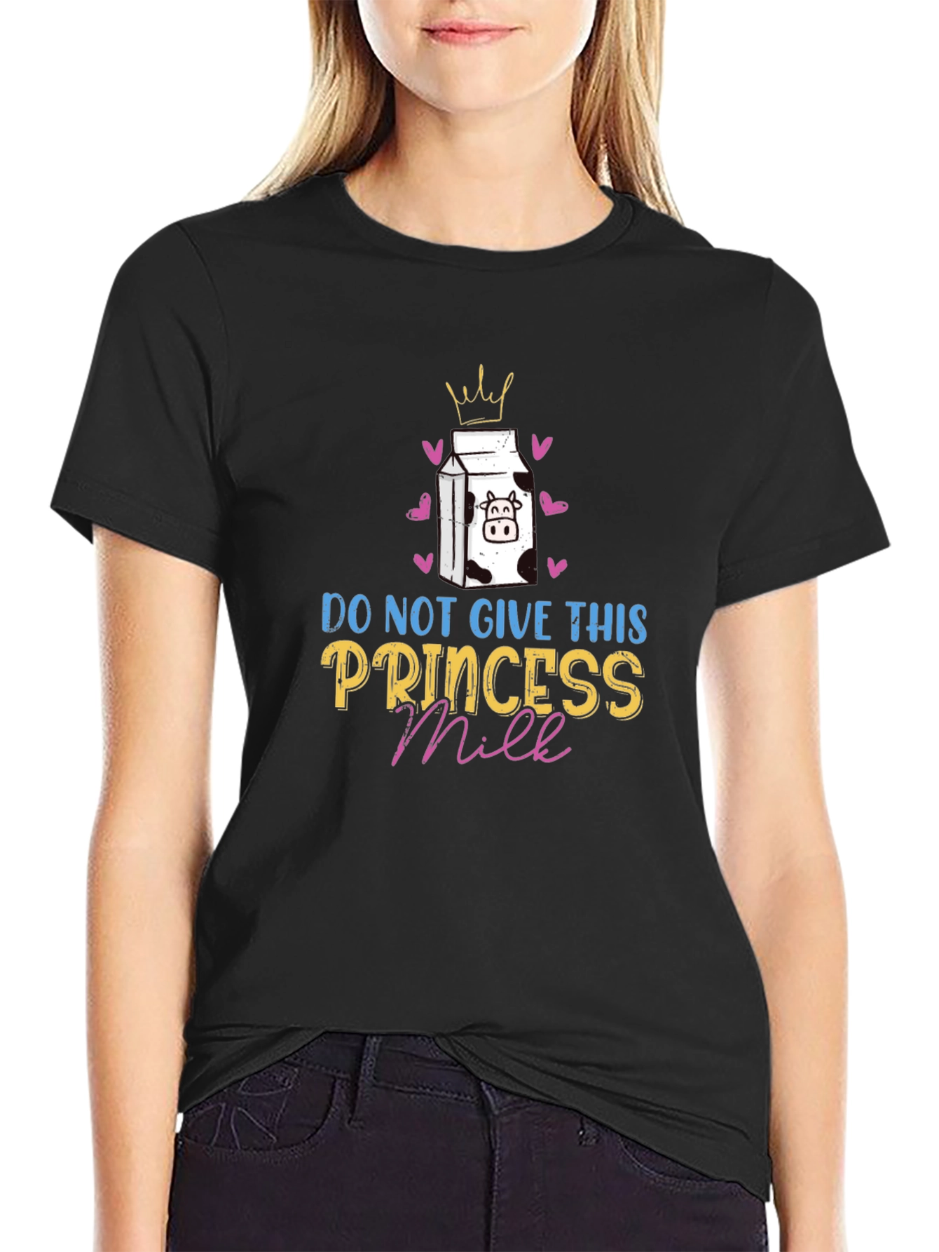Black Do Not Give This Princess Milk T-Shirt view 2