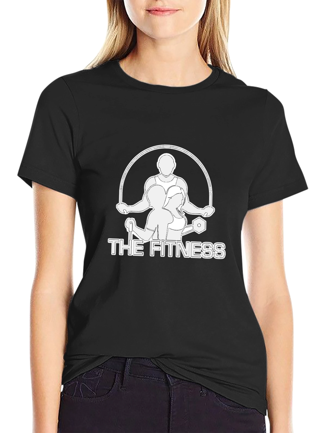 Black Fitness Graphic Tee - Black Gym Workout Shirt view 2