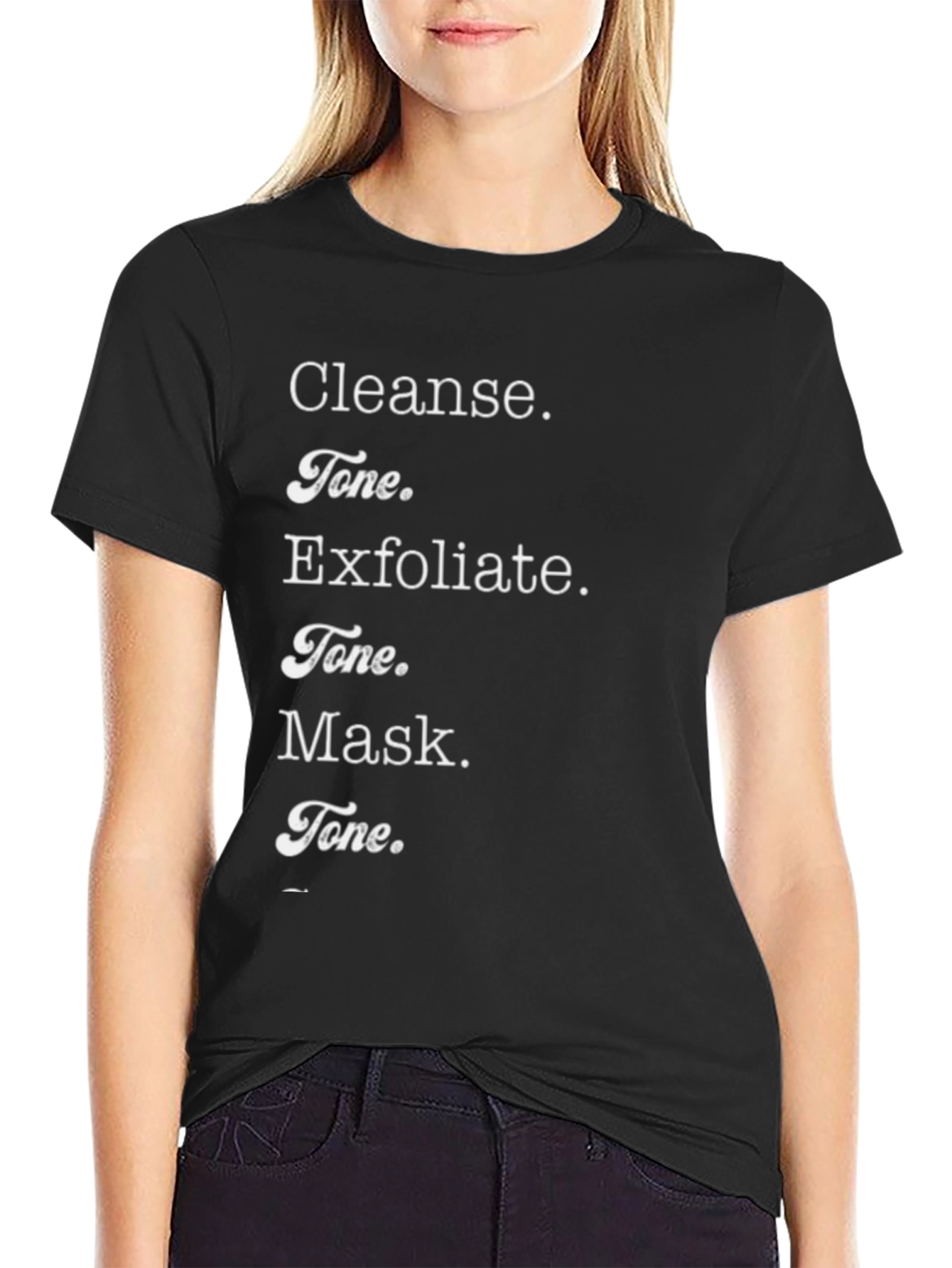 Black Cleanse Tone Exfoliate Mask T-Shirt - Beauty Routine view 2
