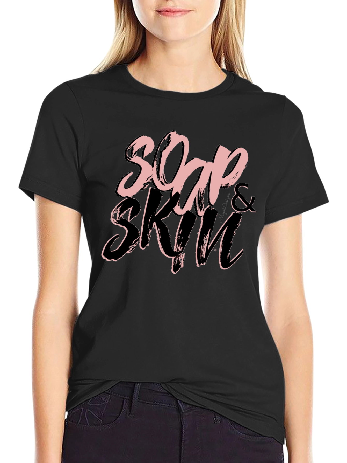 Black Soap & Skin Black Graphic T-Shirt view 2