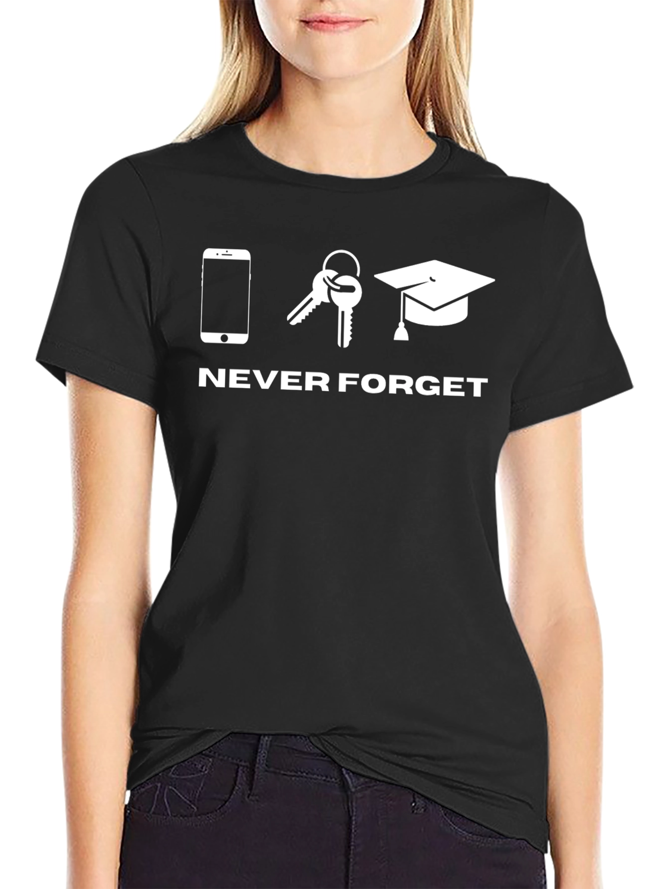 Black Never Forget Graduation T-Shirt view 2