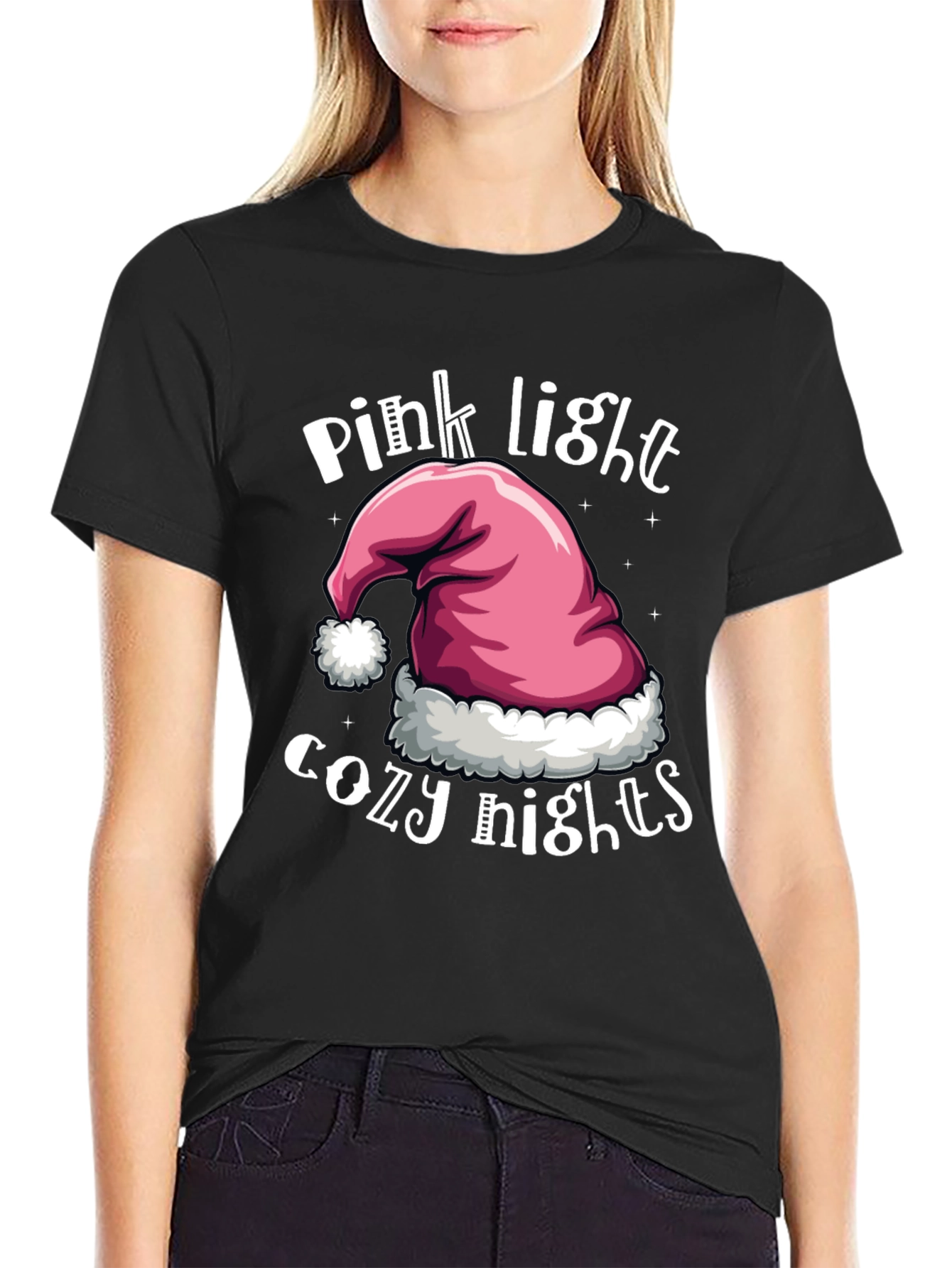 Black Pink Light Cozy Nights T-Shirt - Holiday Season view 2
