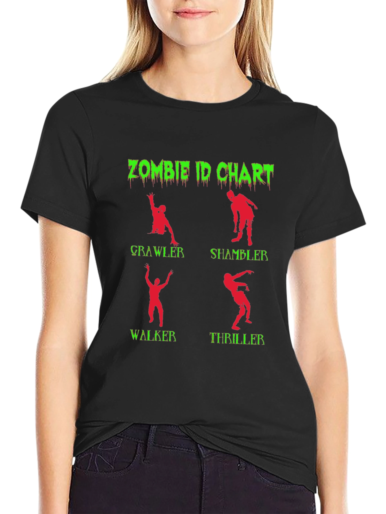 Black Zombie ID Chart Graphic Tee view 2