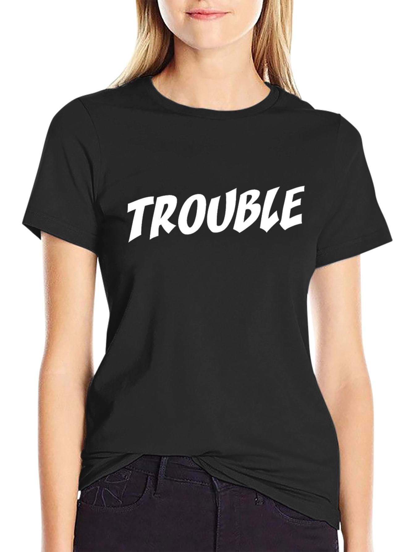 Black Trouble Graphic Tee - Mens Black T-Shirt view 2