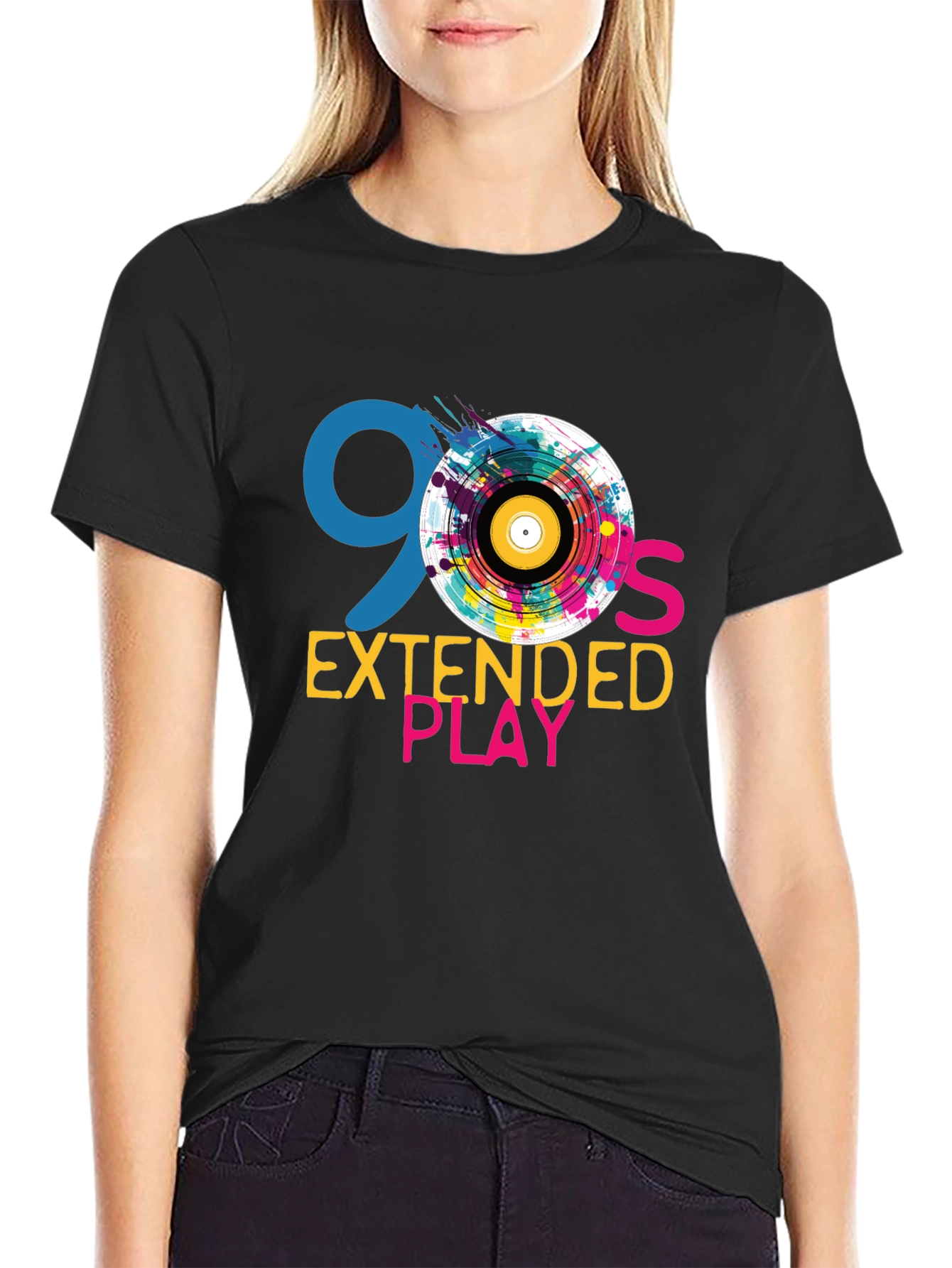 Black 90's Extended Play T-Shirt view 2