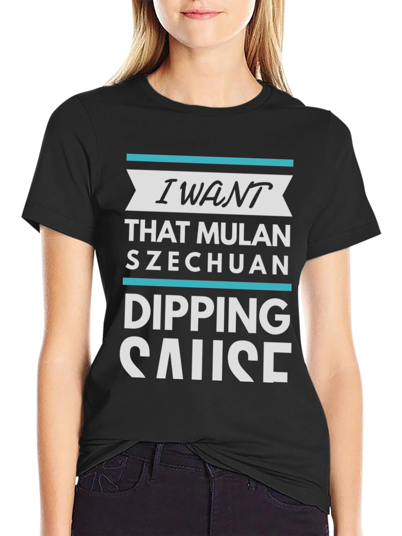 Black I Want Mulan Szechuan Dipping Sause T-Shirt view 2