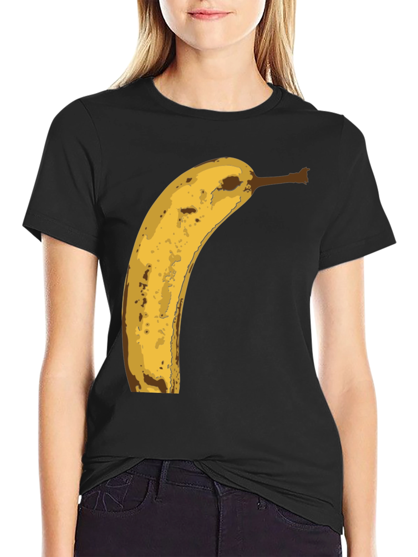 Black Banana Graphic Tee - Funny Fruit Print Shirt view 2