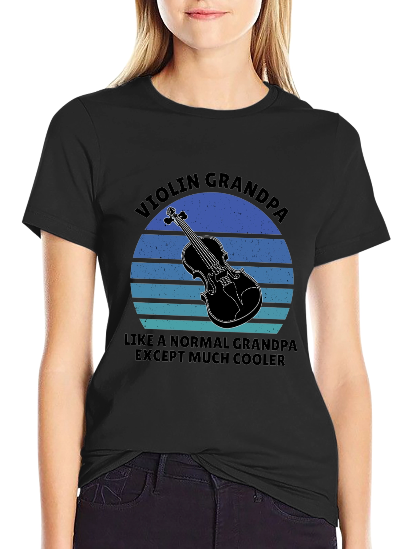 Black Violin Grandpa T-Shirt - Cool Musician Grandfather Tee view 2