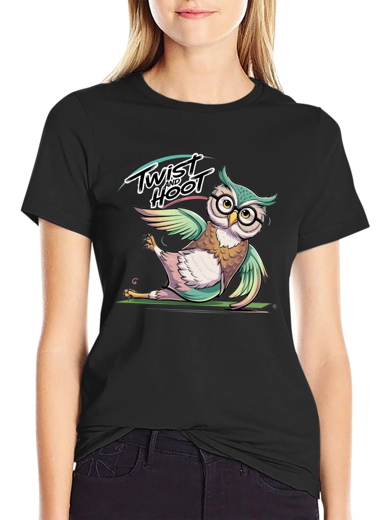 Black Twist and Hoot Owl T-Shirt view 2