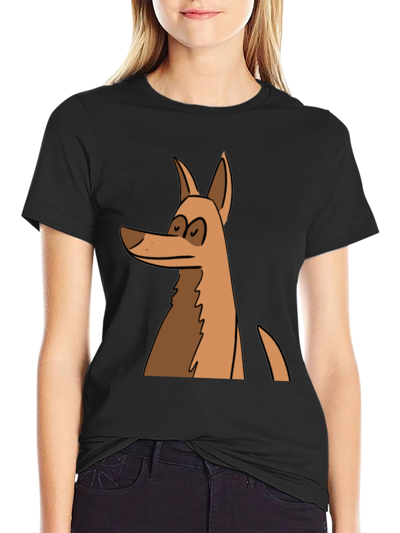 Black Funny Dog Graphic Tee - Black Unisex T-Shirt view 2