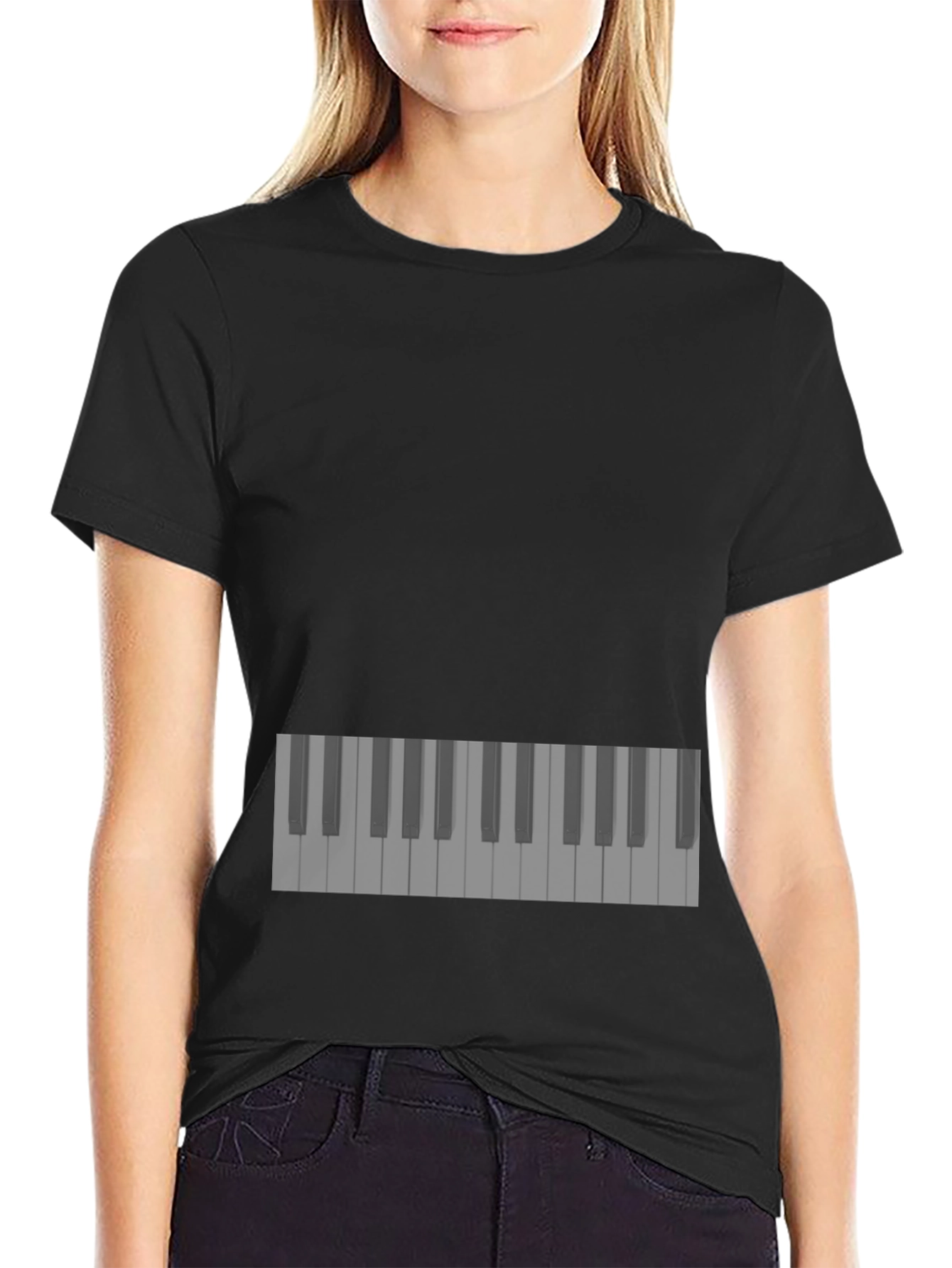 Black Piano Keys Black T-Shirt view 2