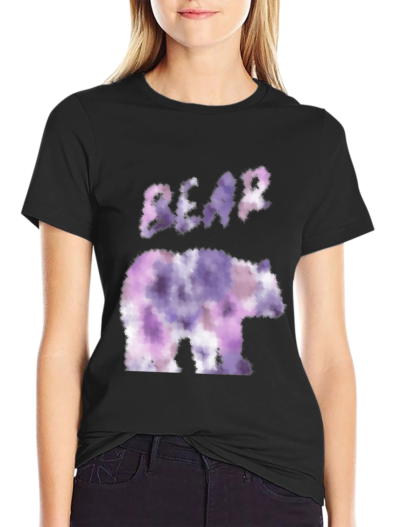 Black Bear Graphic T-Shirt - Artistic Design view 2