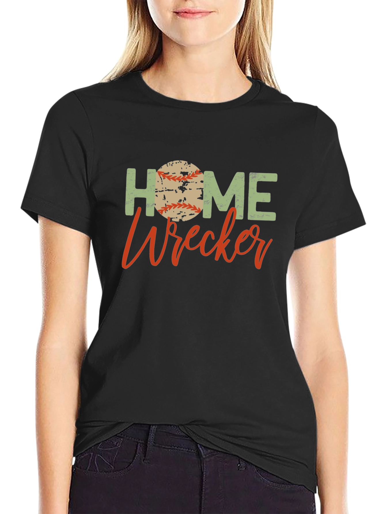 Black Home Wrecker Baseball T-Shirt view 2