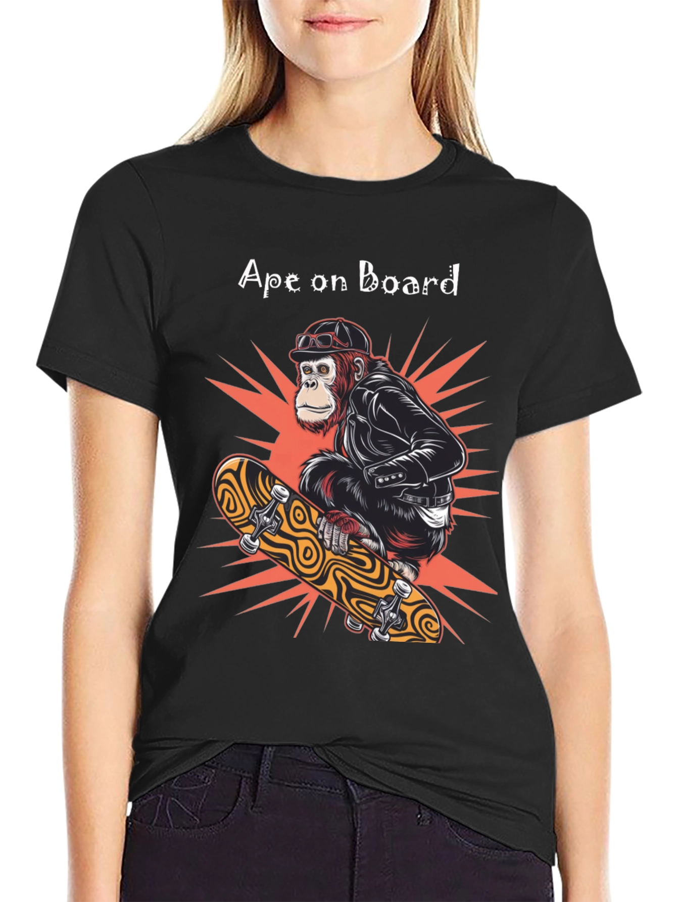 Black Ape on Board Skateboard T-Shirt view 2