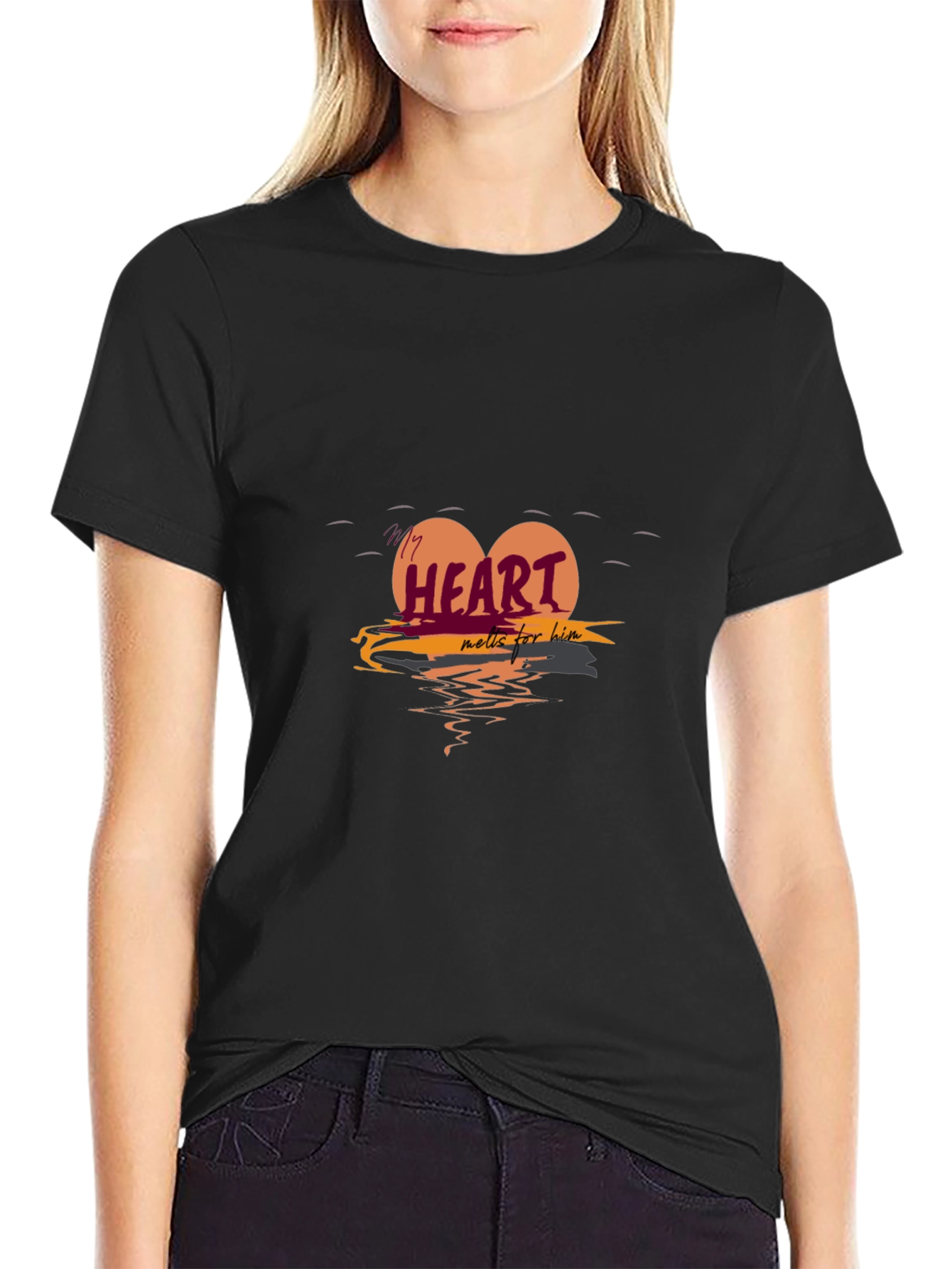 Black Heart Melts For Him Graphic Tee view 2