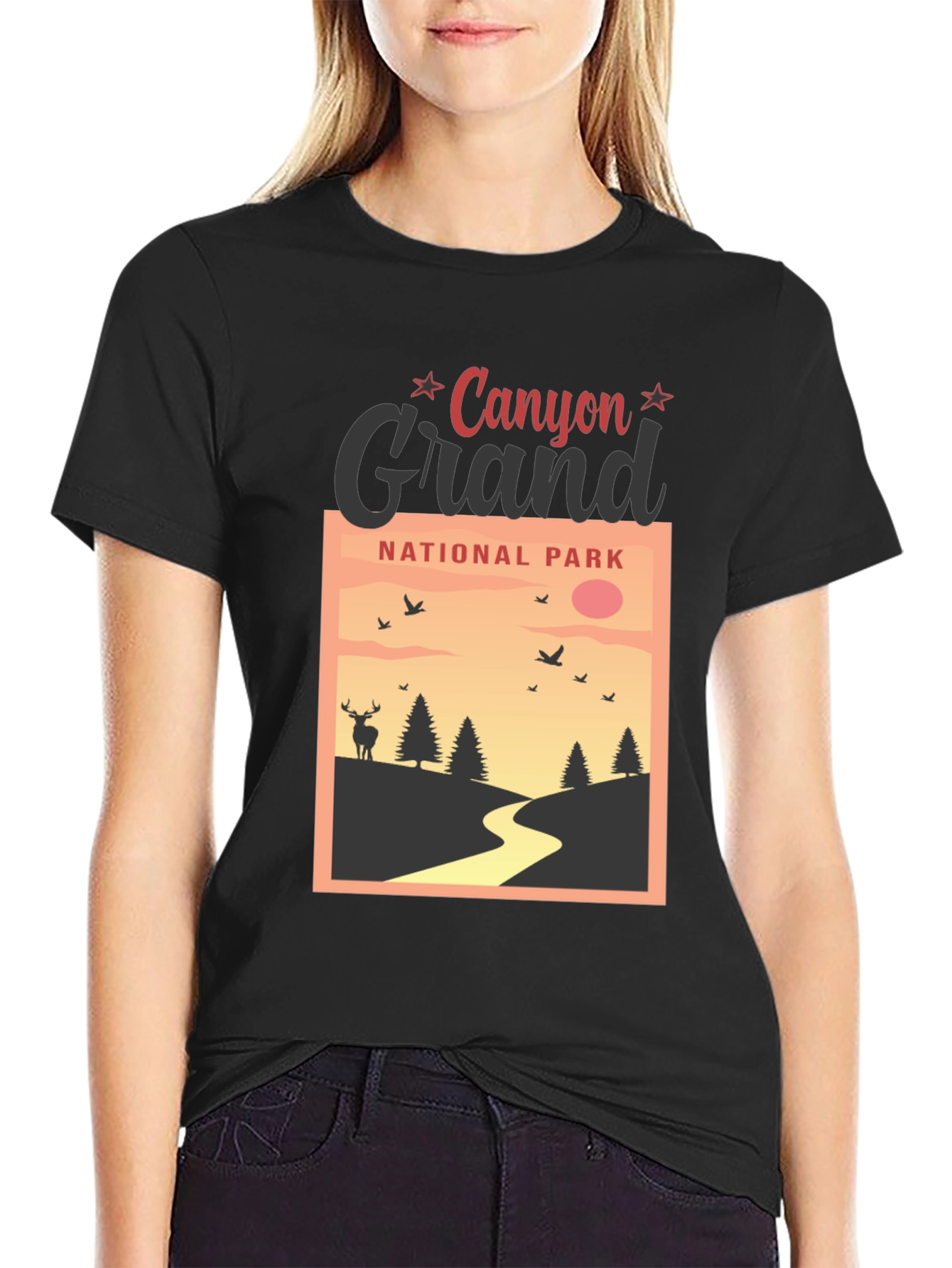 Black Grand Canyon National Park Black T-Shirt view 2