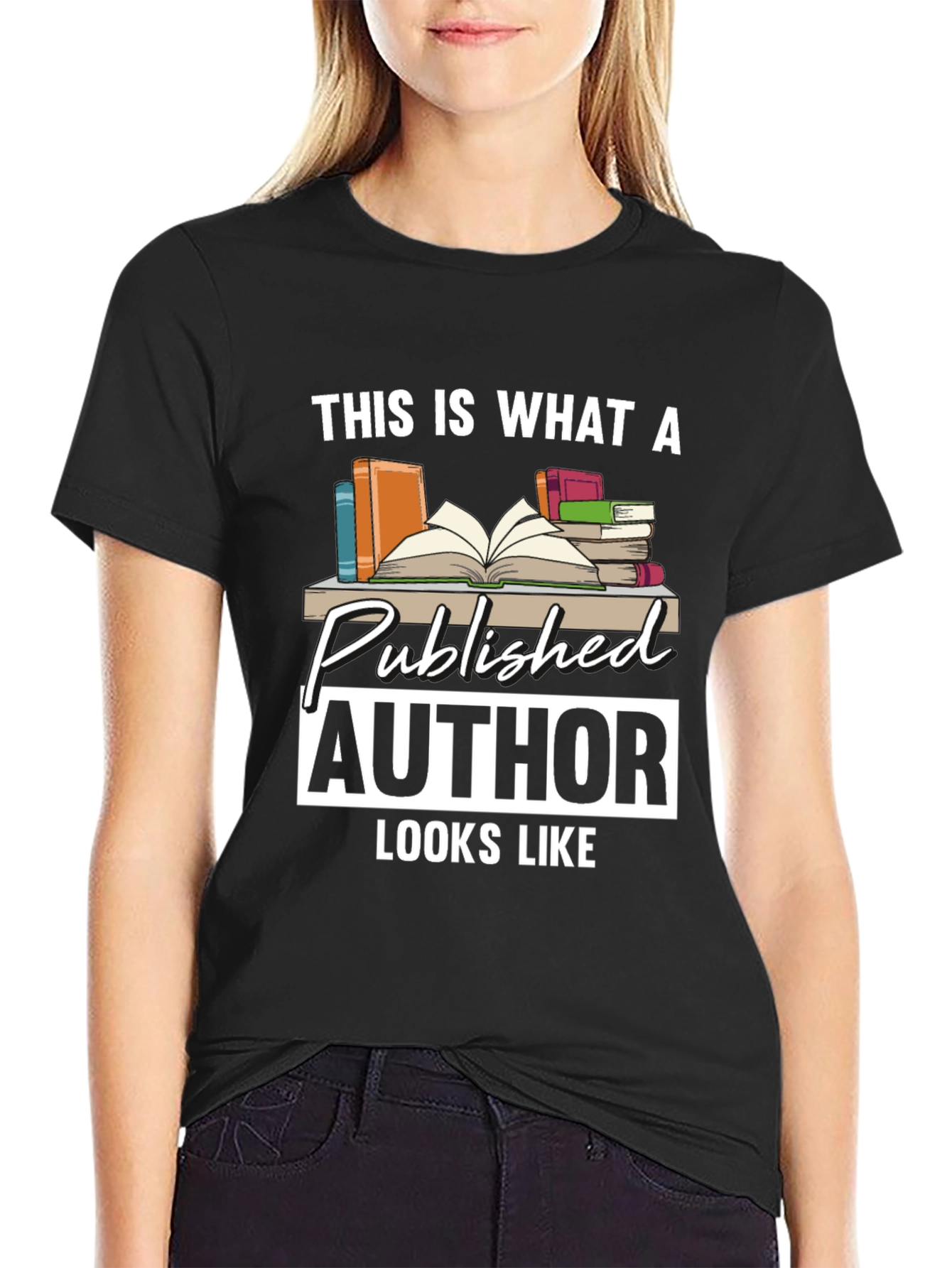 Black Published Author T-Shirt: Literary Gift for Writers view 2