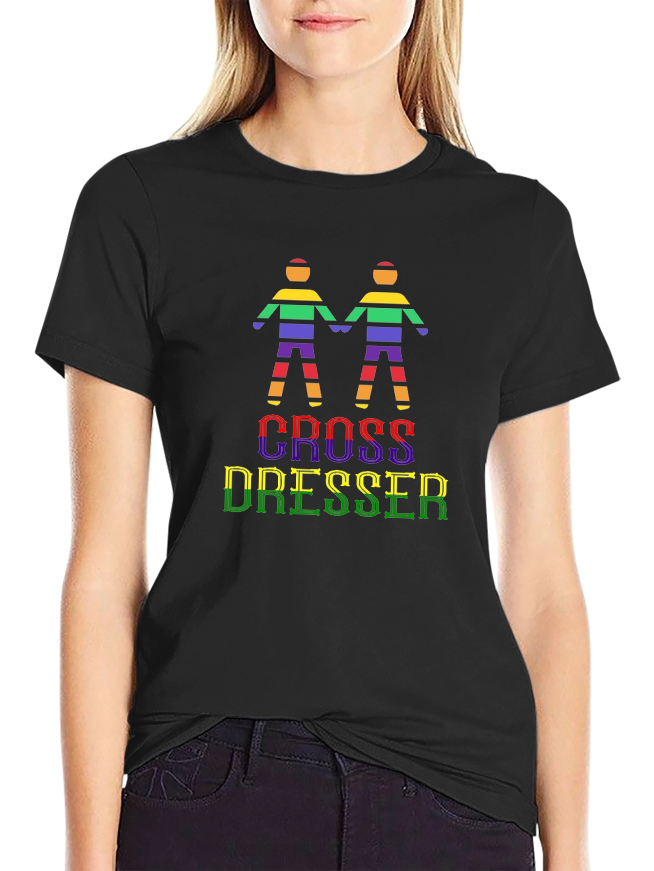 Black Cross Dresser Pride T-Shirt - LGBTQ+ Graphic Tee view 2