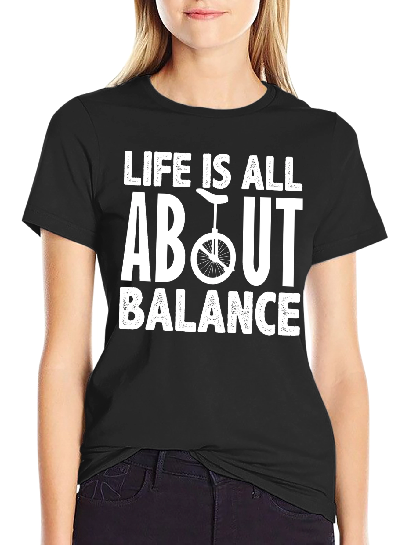 Black Life is All About Balance - Unicycle T-Shirt view 2