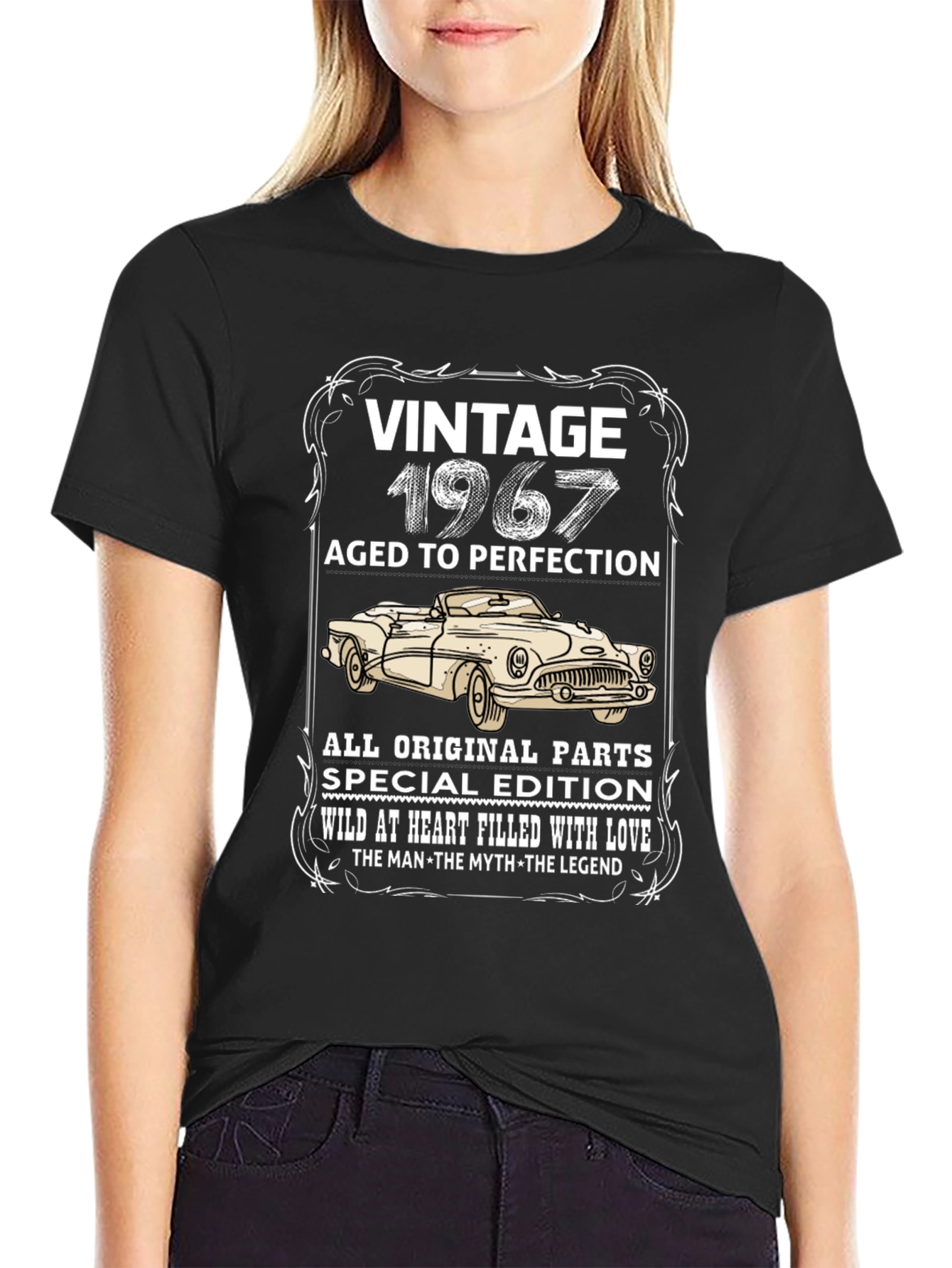 Black Vintage 1967 Car T-Shirt - Aged to Perfection! view 2