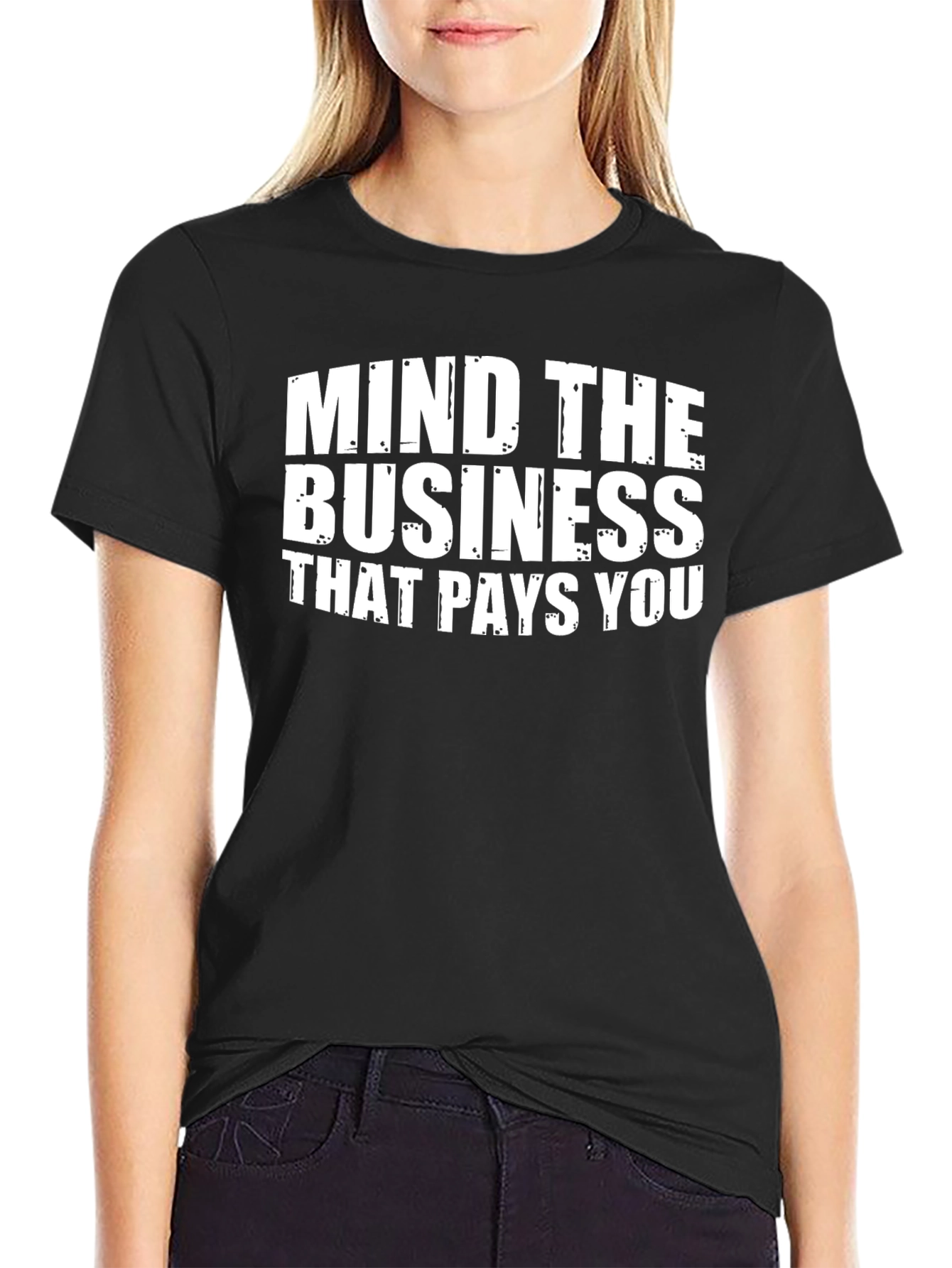 Black Mind The Business Graphic Tee - Crew Neck Short Sleeve T-Shirt view 2