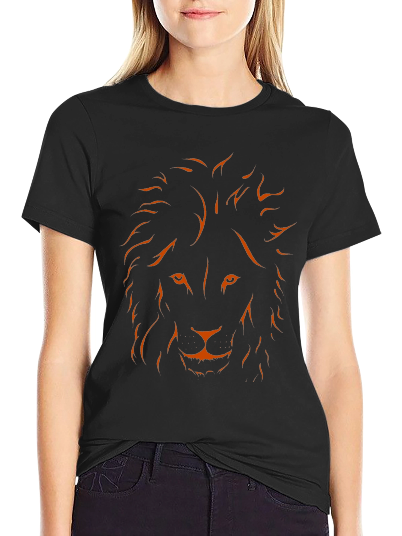 Black Lion Graphic Tee - Bold Minimalist Design view 2