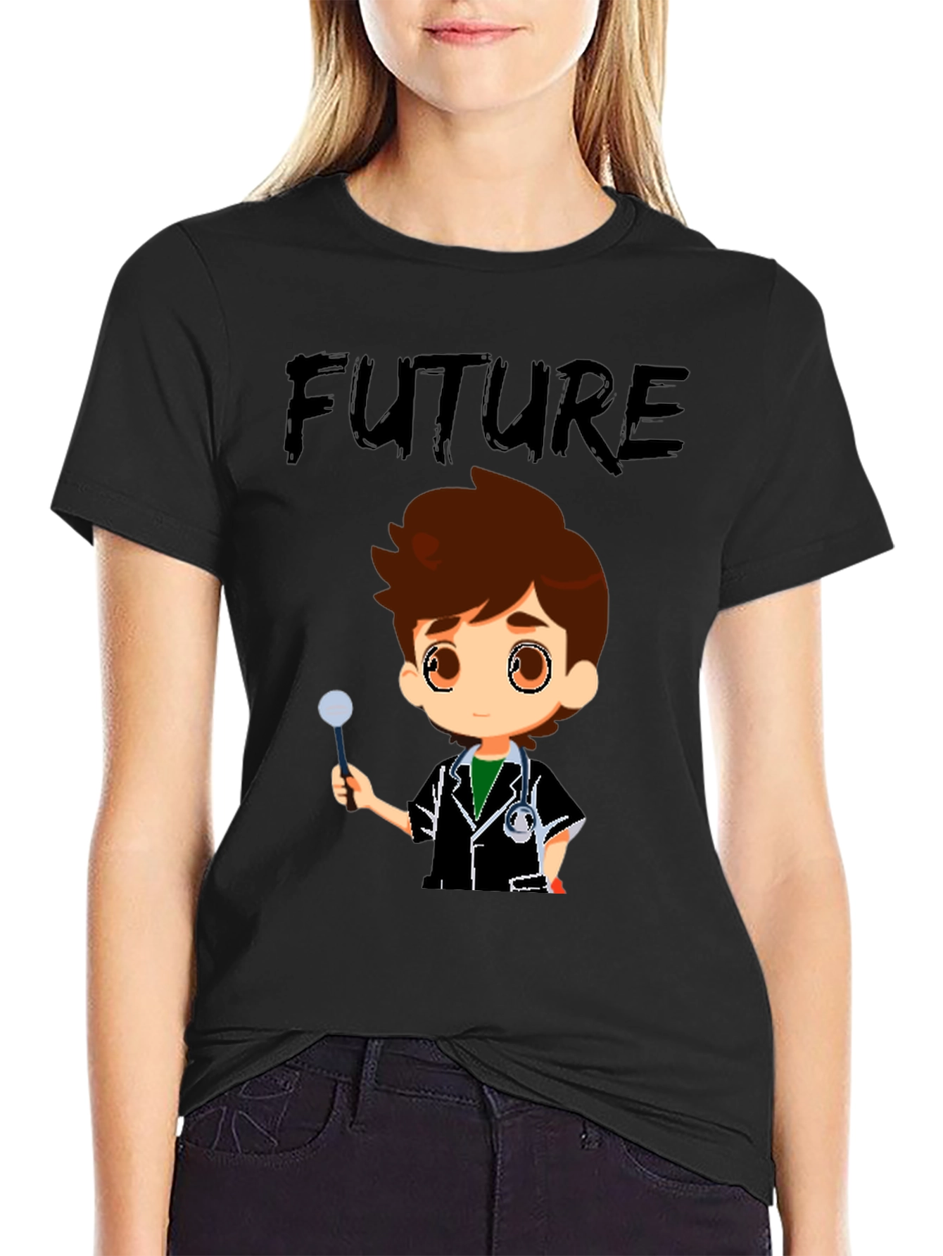Black Future Doctor T-Shirt view 2