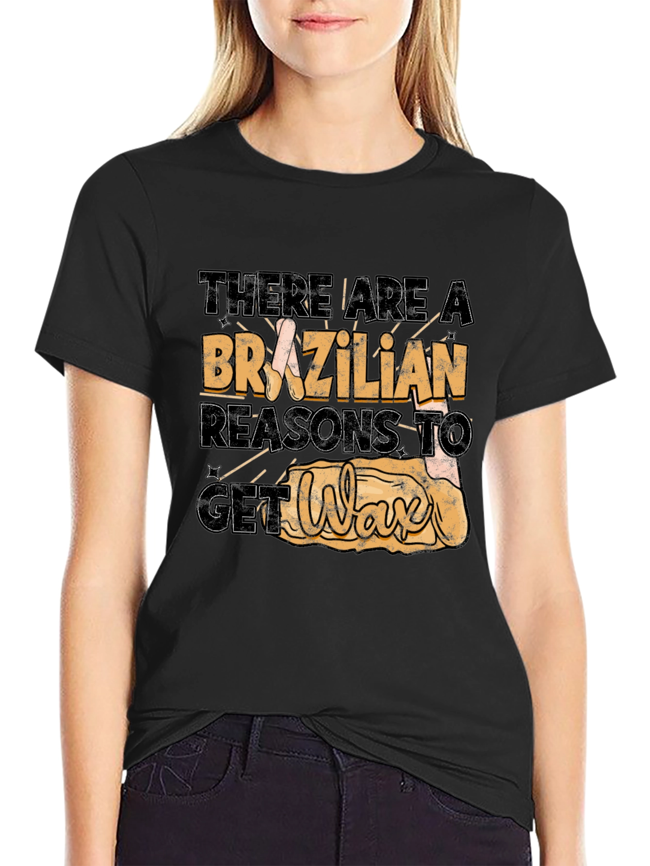Black Brazilian Wax Reasons T-Shirt view 2