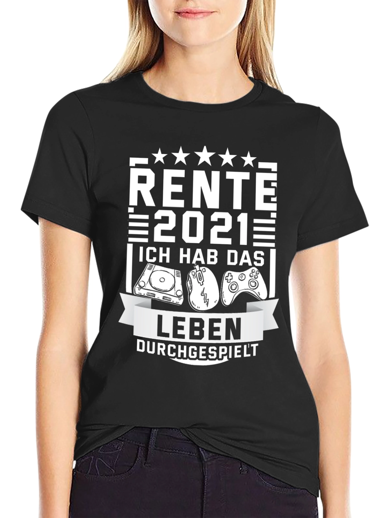 Black Rente 2021 Gamer T-Shirt view 2