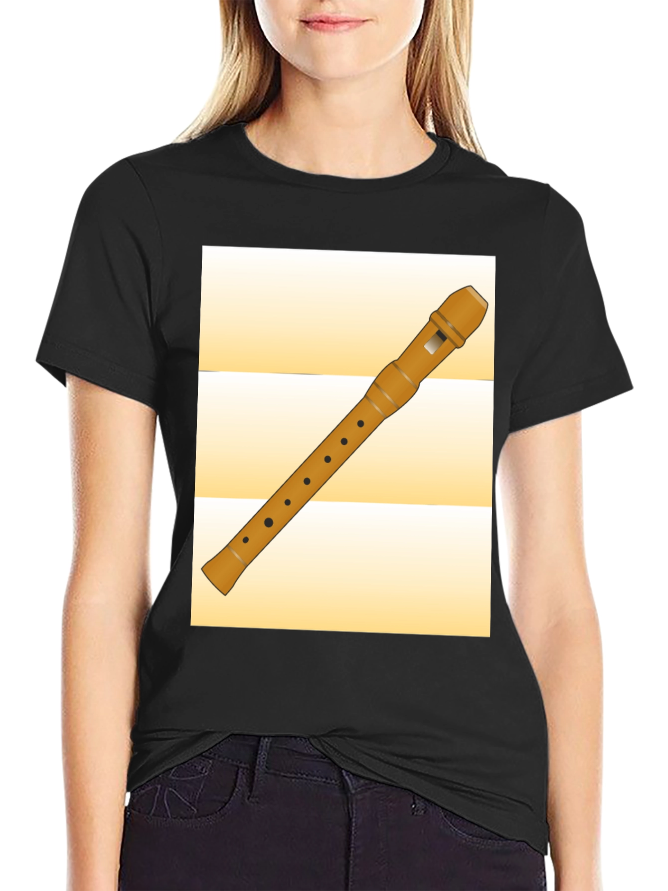 Black Recorders Instrument T-Shirt view 2