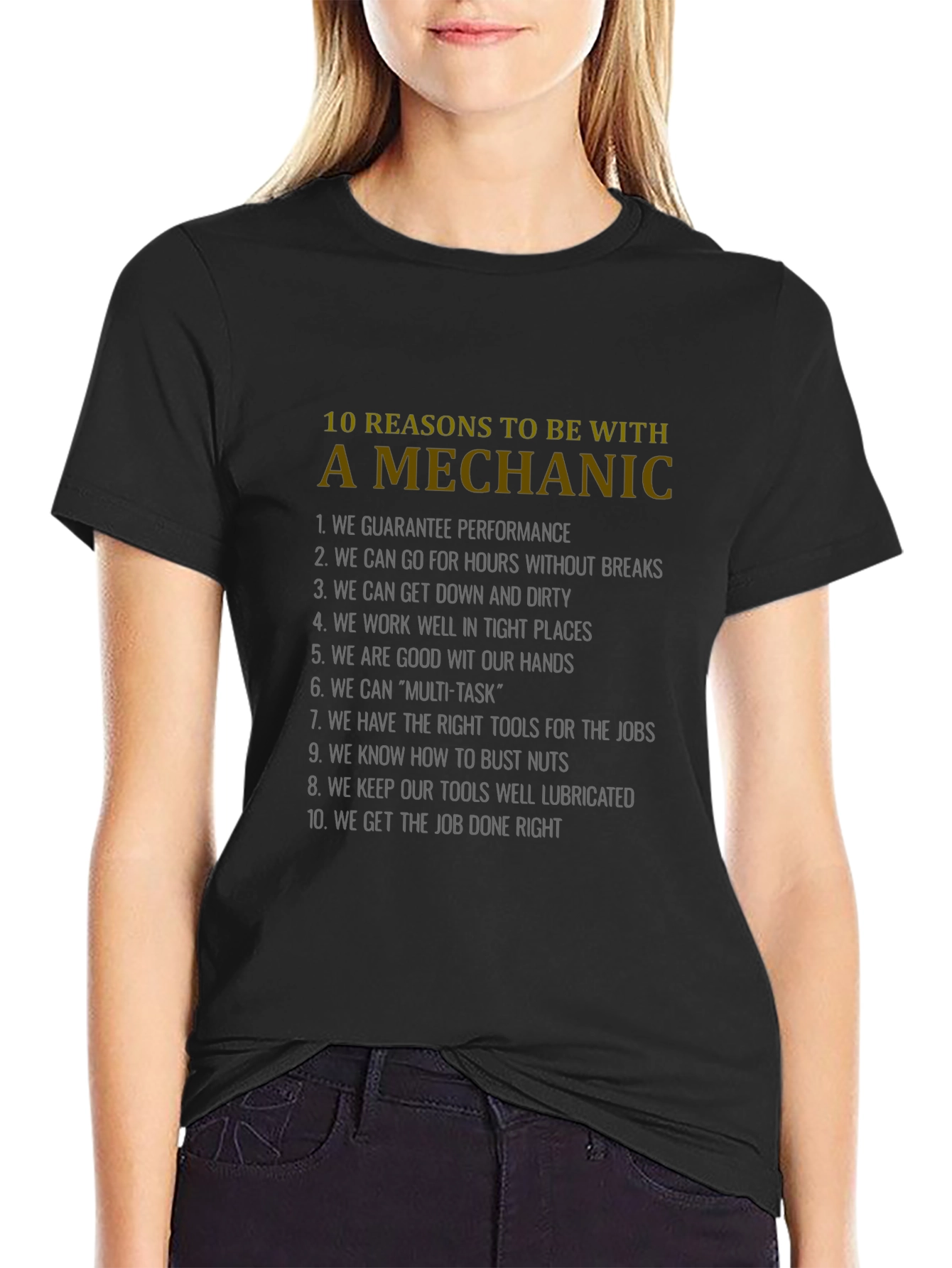 Black 10 Reasons Mechanic T-Shirt - Funny Mechanic Gift view 2