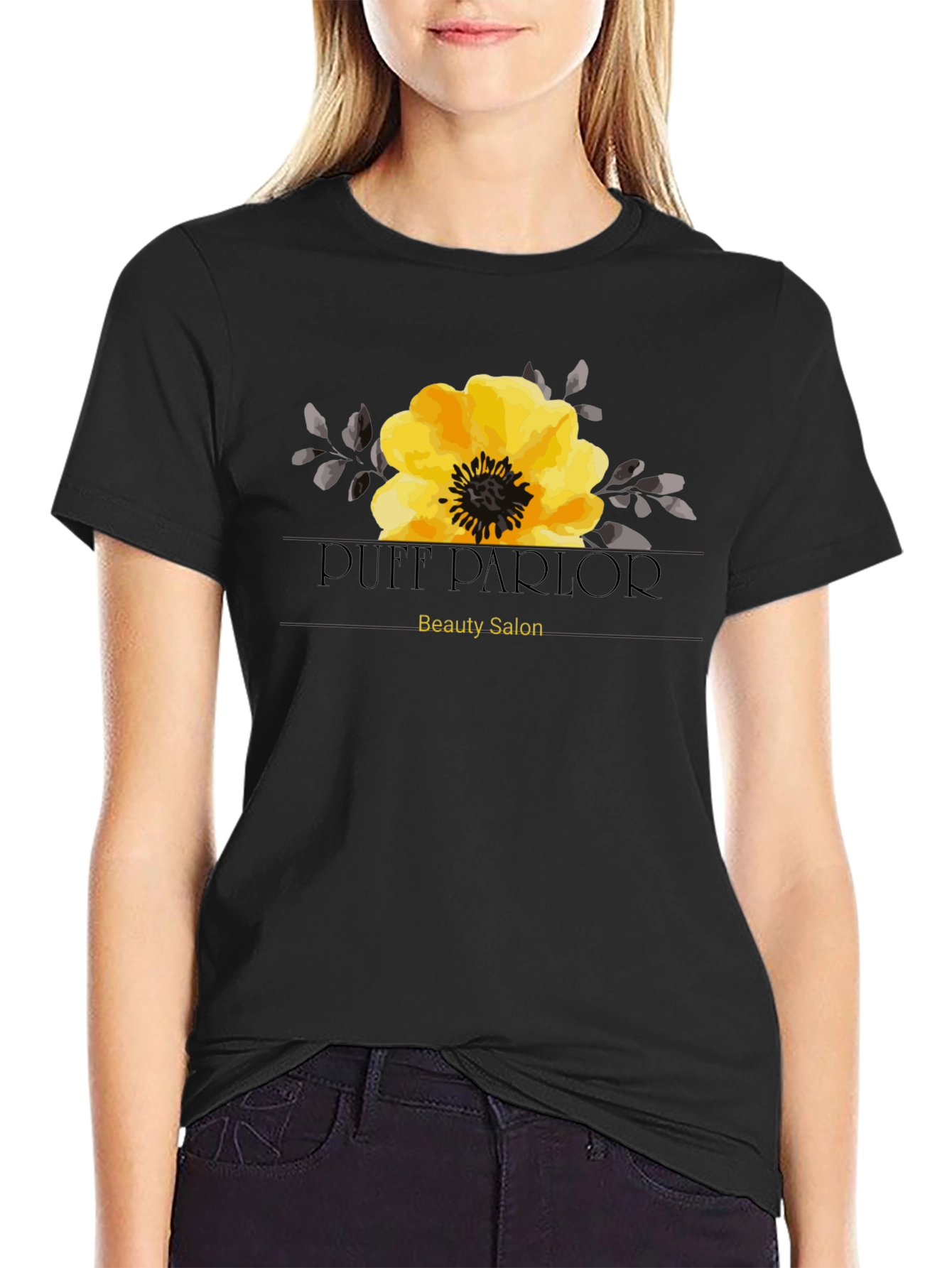 Black Puff Parlor Beauty Salon Graphic T-Shirt view 2