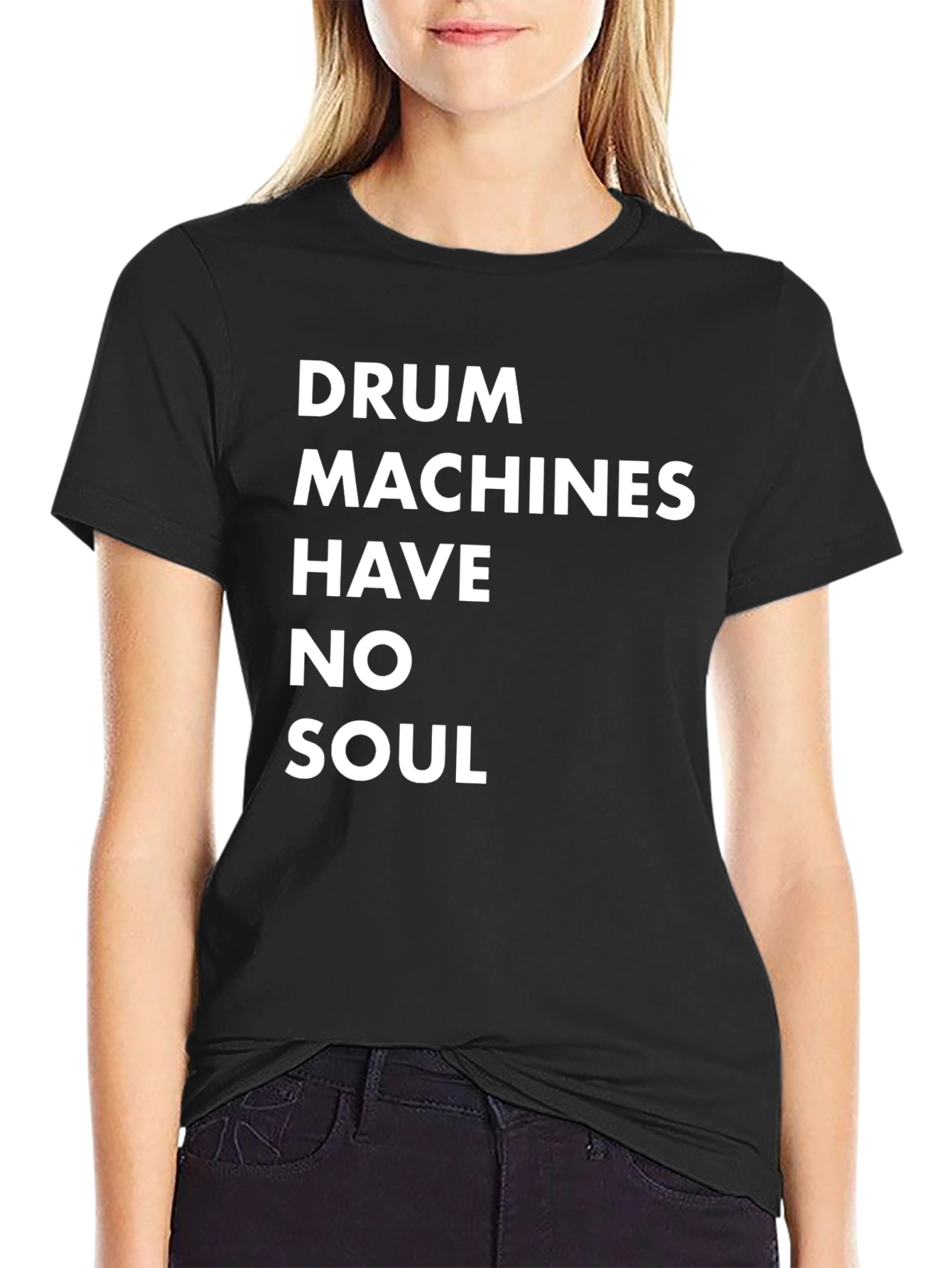Black Drum Machines Have No Soul T-Shirt view 2