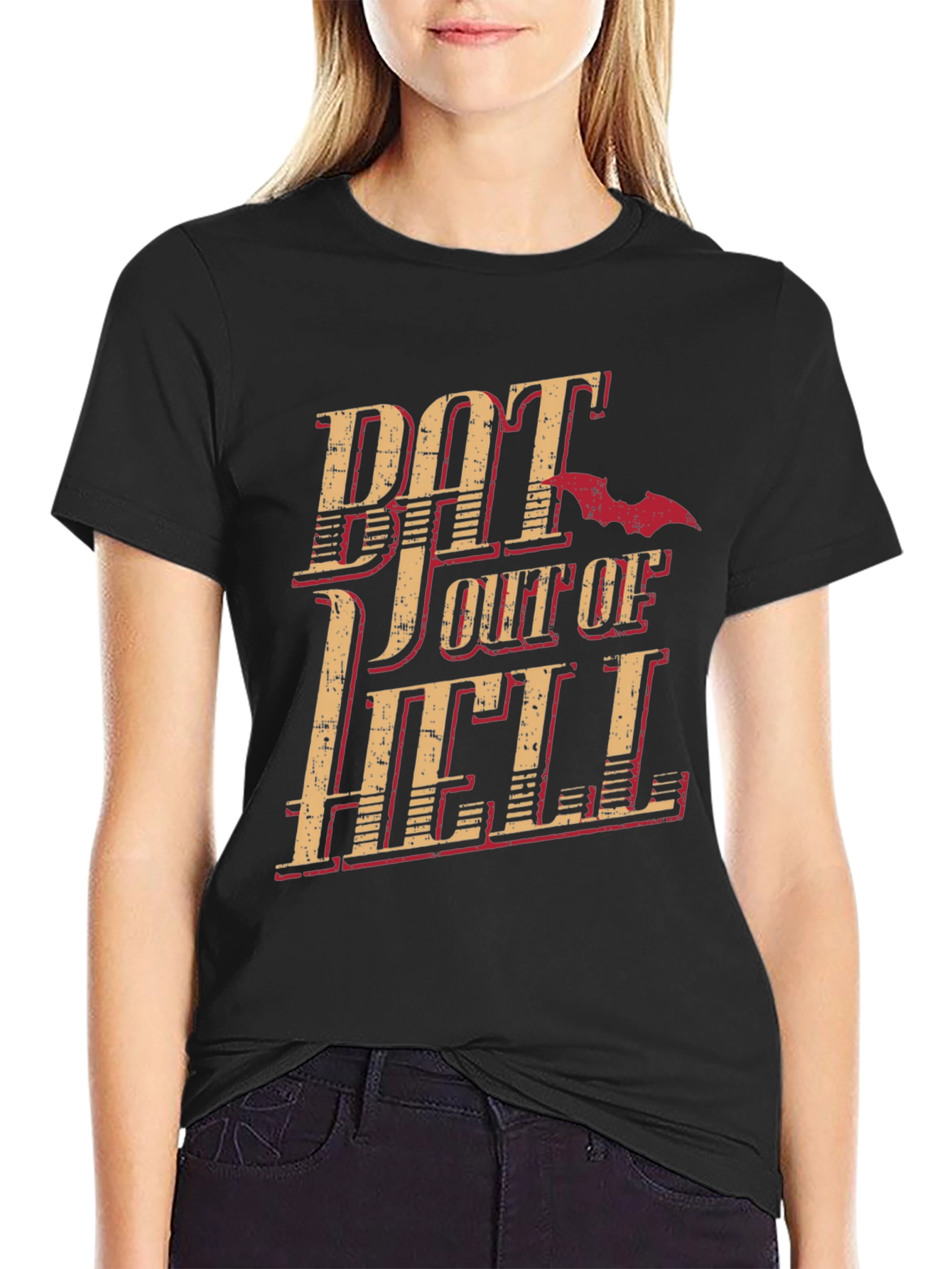 Black Bat Out of Hell Graphic T-Shirt - Vintage Style view 2