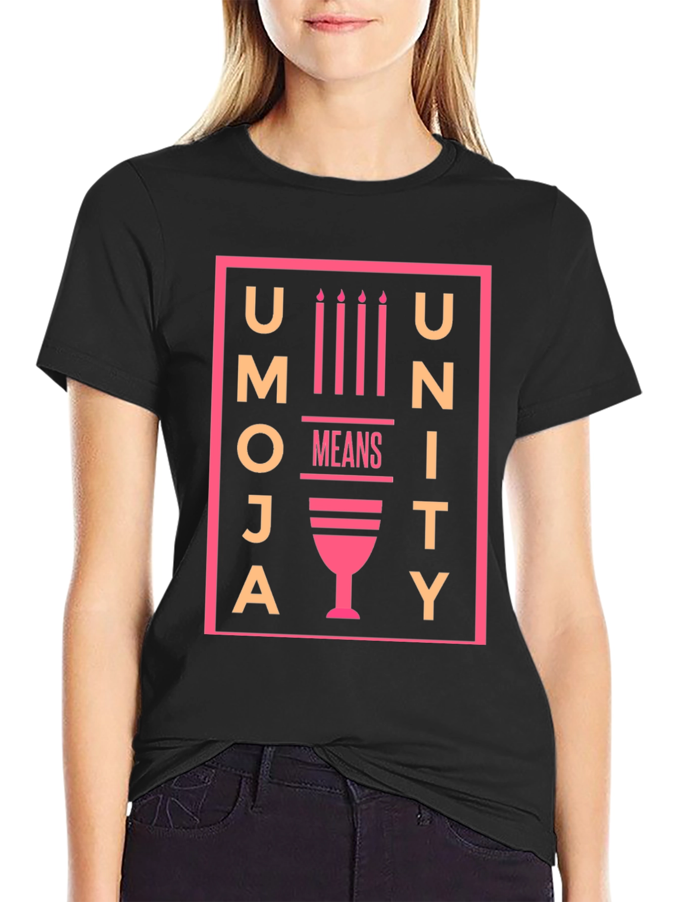 Black Umoja Unity Kwanzaa T-Shirt view 2