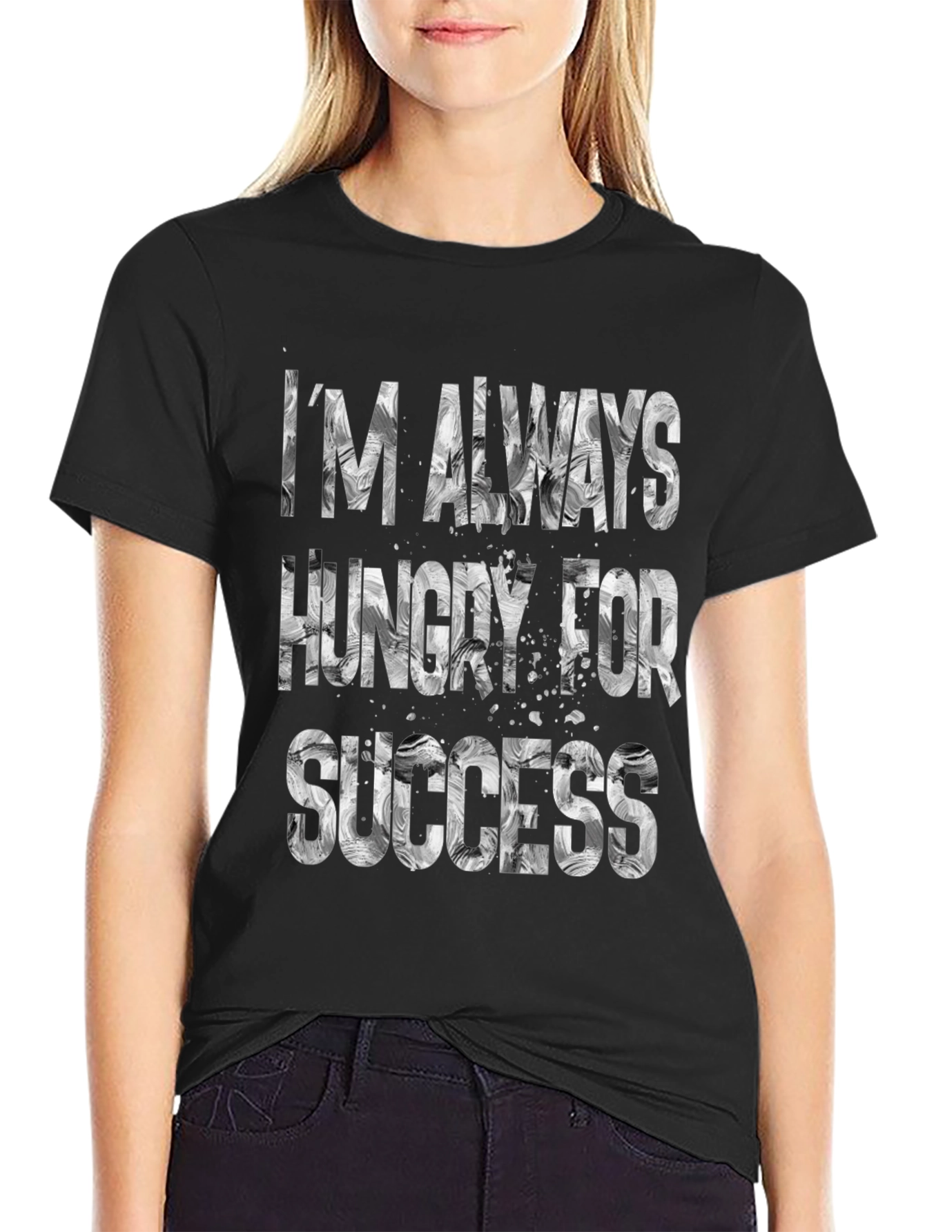 Black Hungry for Success Black T-Shirt view 2