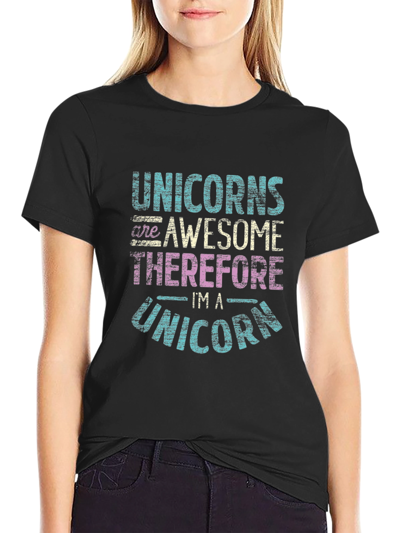 Black Unicorns Are Awesome T-Shirt view 2
