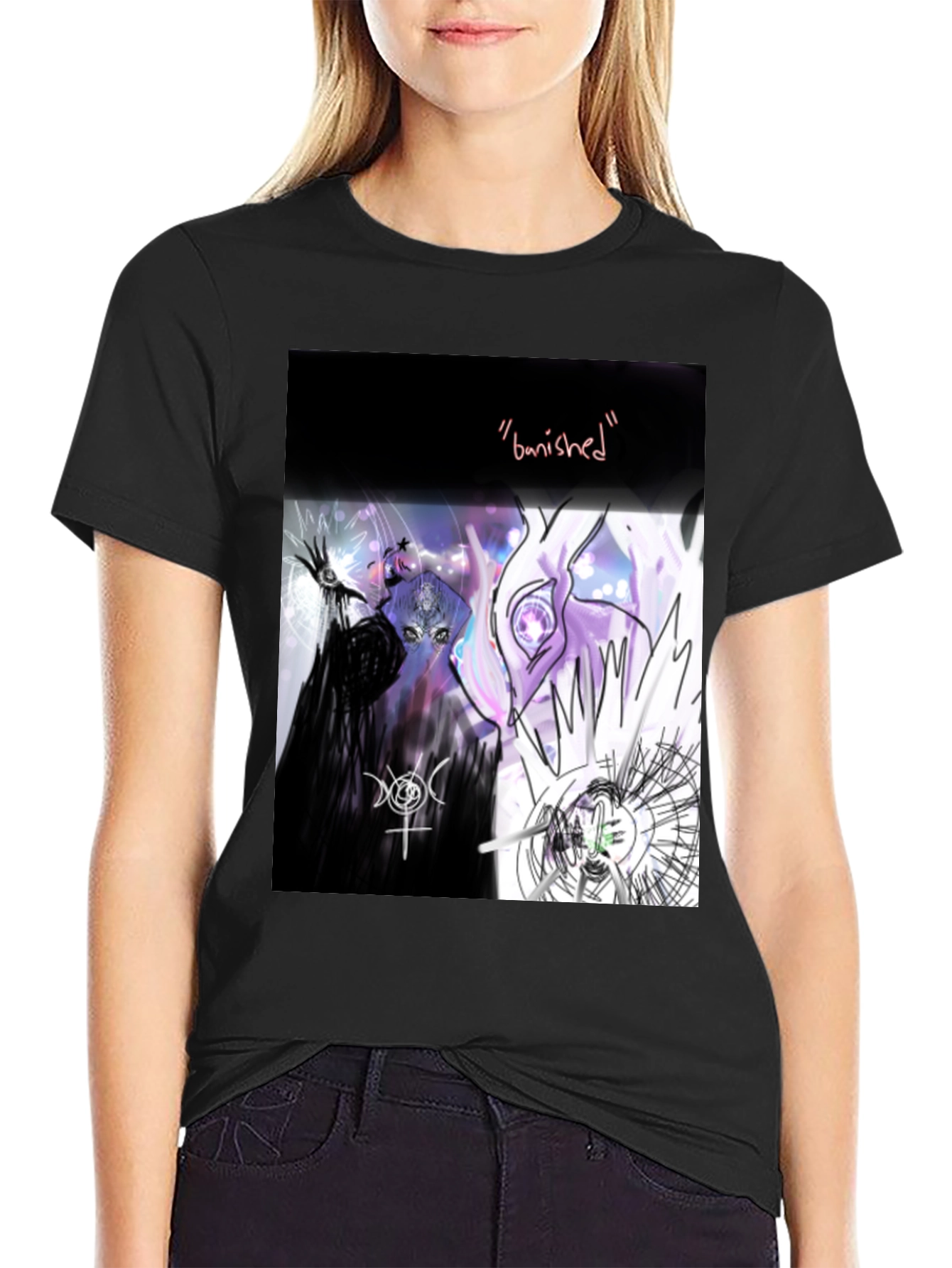 Black Banishment Graphic Tee - Unique Art T-Shirt view 2