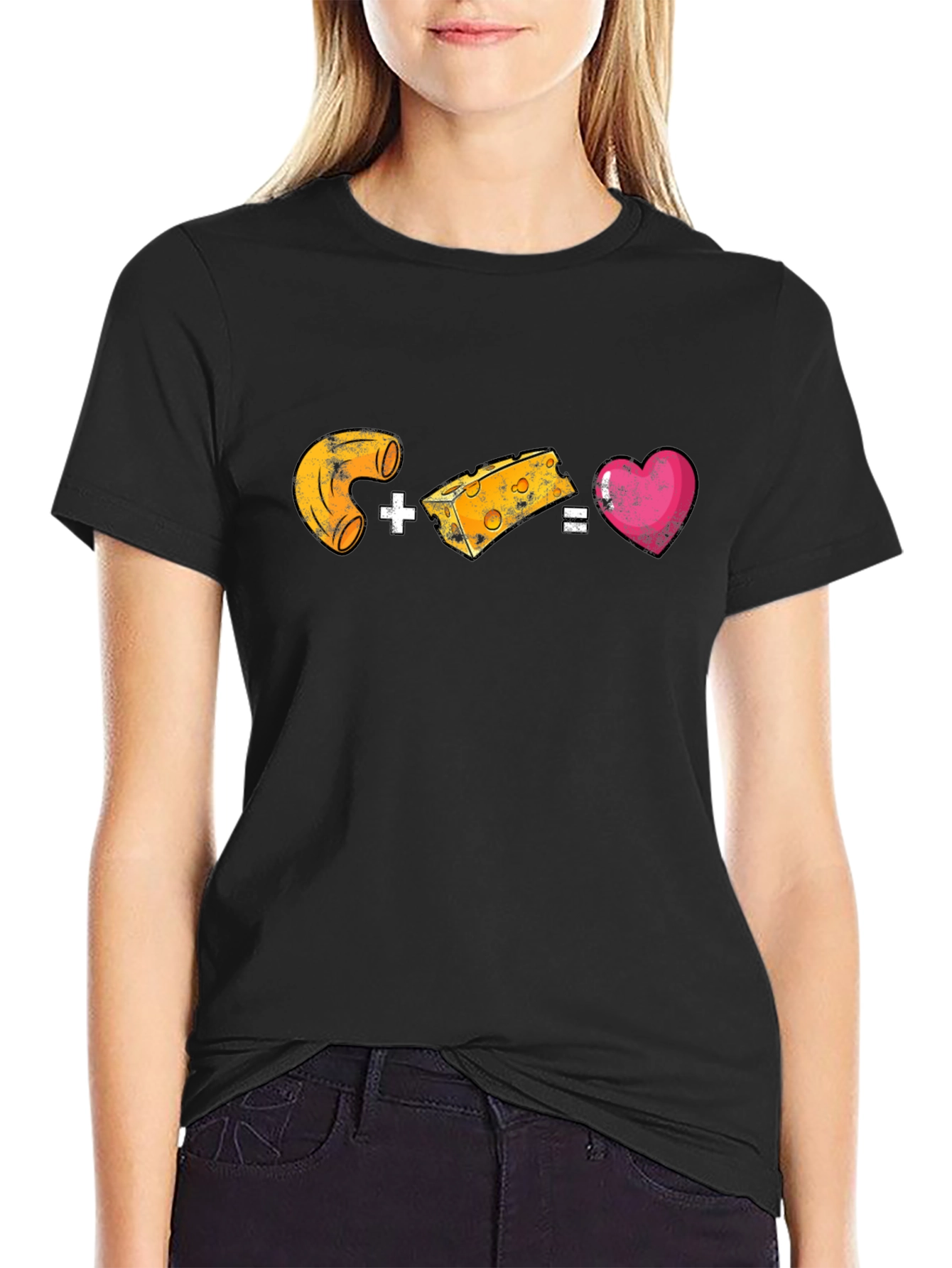 Black Mac & Cheese Heart Graphic Tee view 2