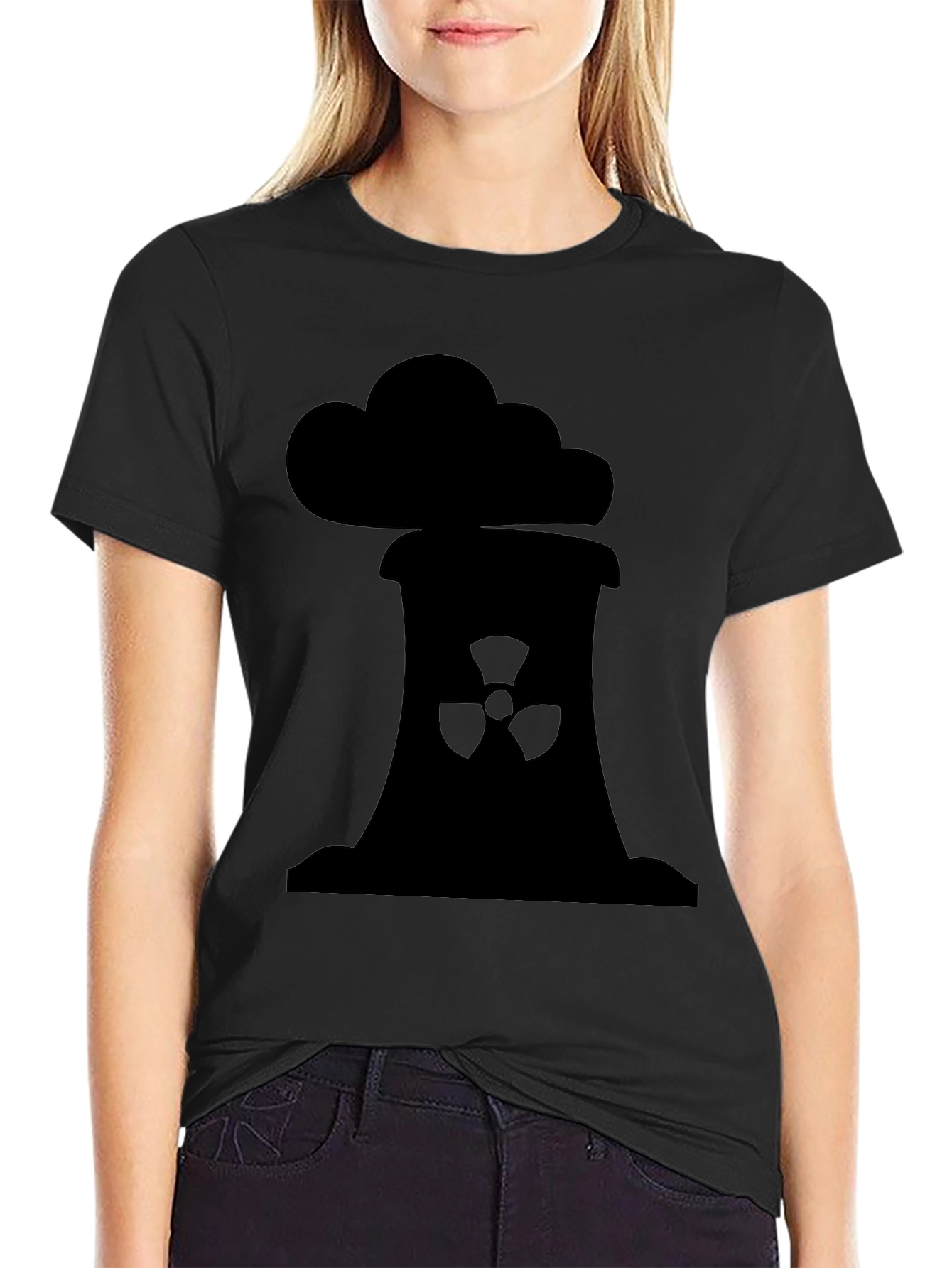 Black Nuclear Power Plant Graphic T-Shirt view 2