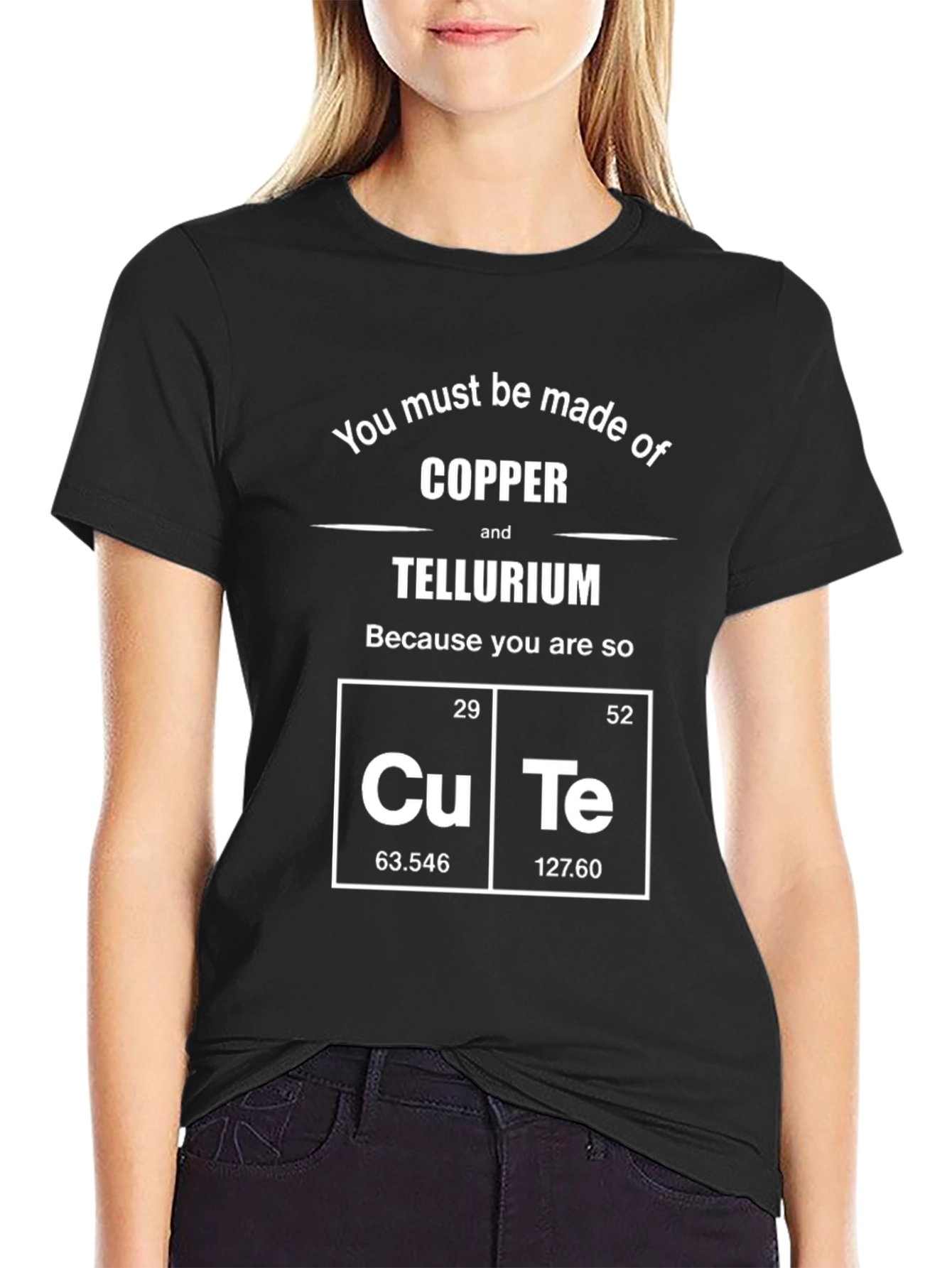 Black Cute Chemistry T-Shirt: Copper & Tellurium view 2