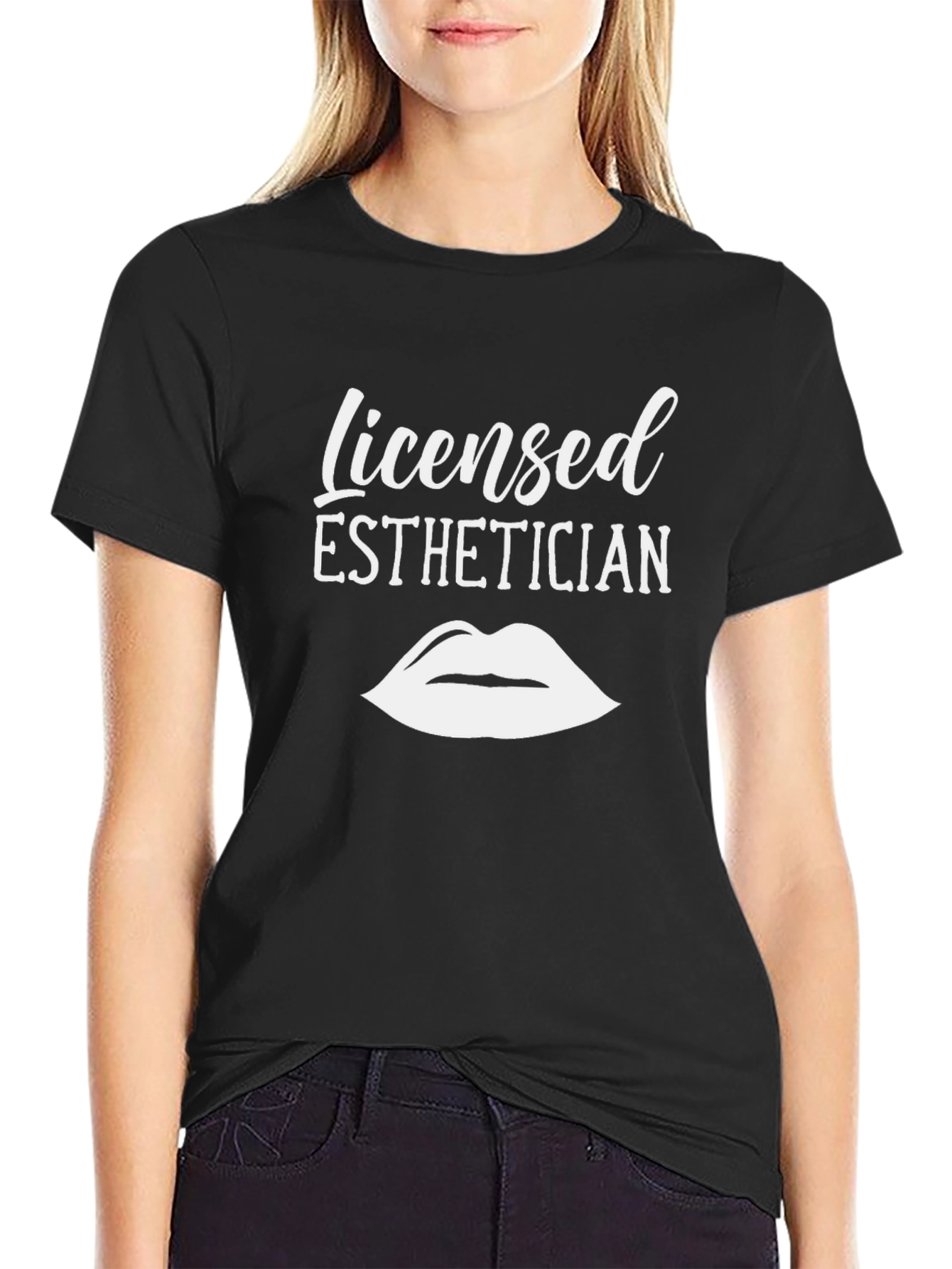 Black Licensed Esthetician T-Shirt - Unisex Black Tee view 2