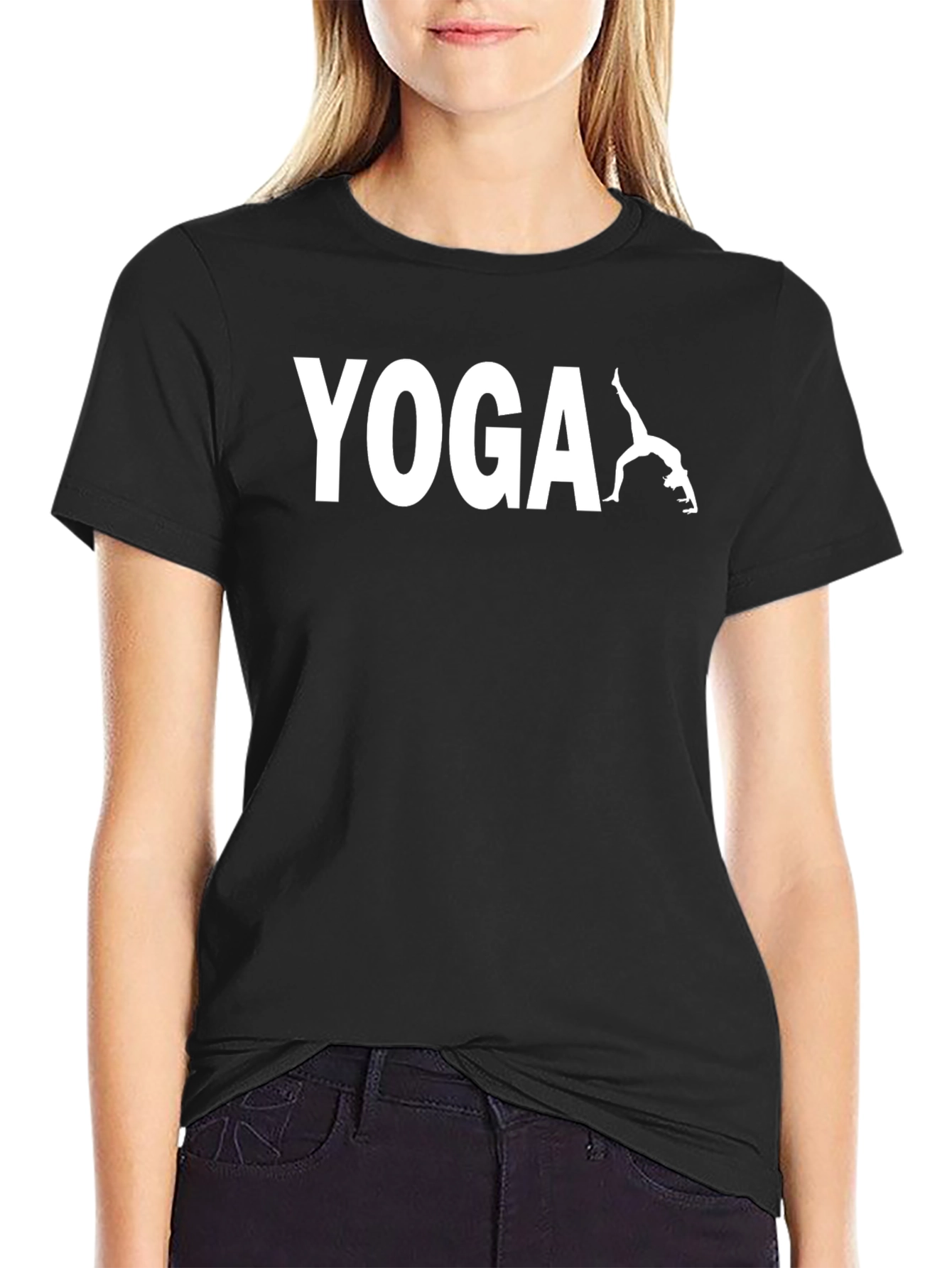Black Yoga Pose Graphic T-Shirt - Men's Black Tee view 2
