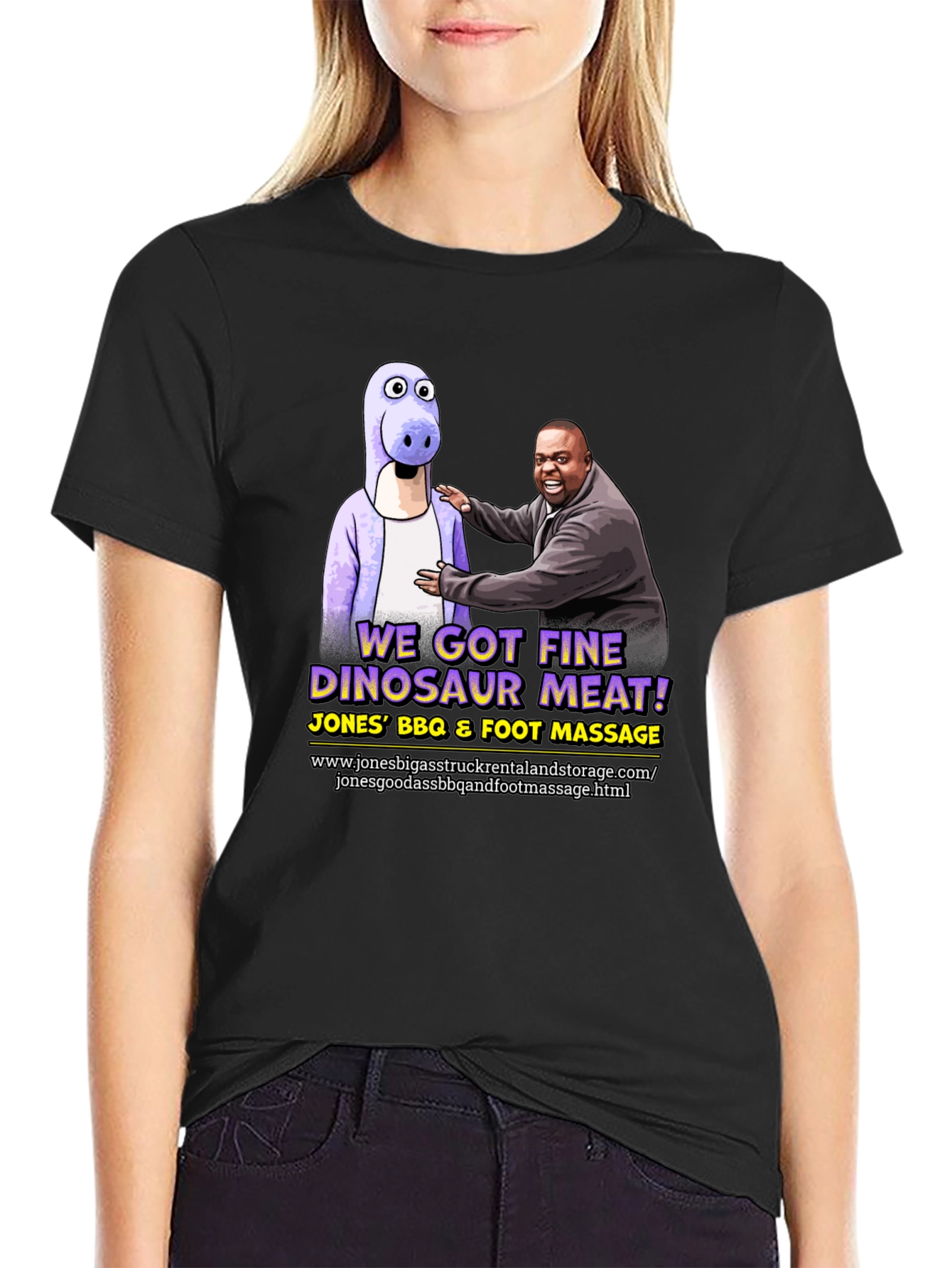 Black Jones' BBQ and Foot Massage T-Shirt view 2