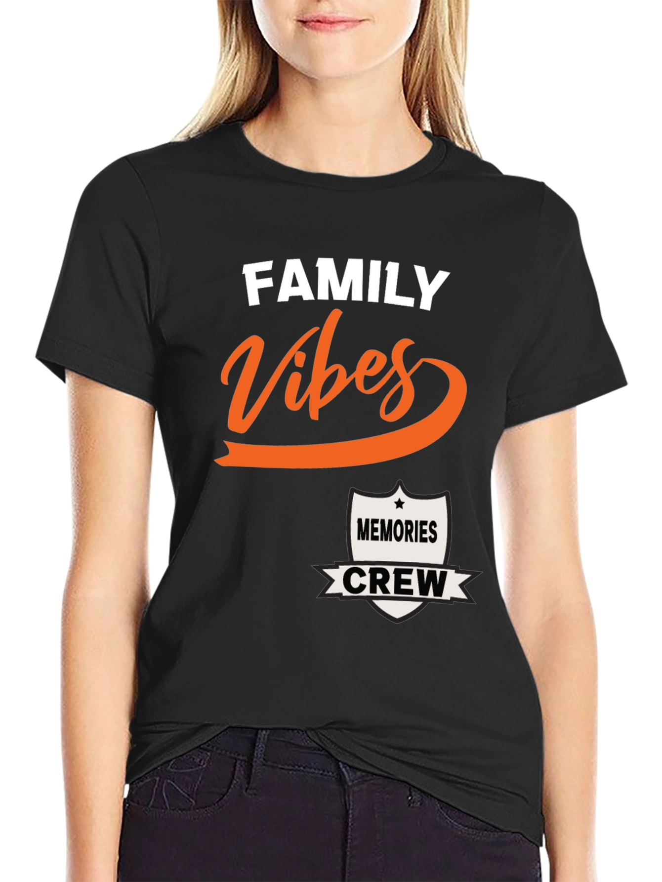 Black Family Vibes Memories Crew T-Shirt view 2