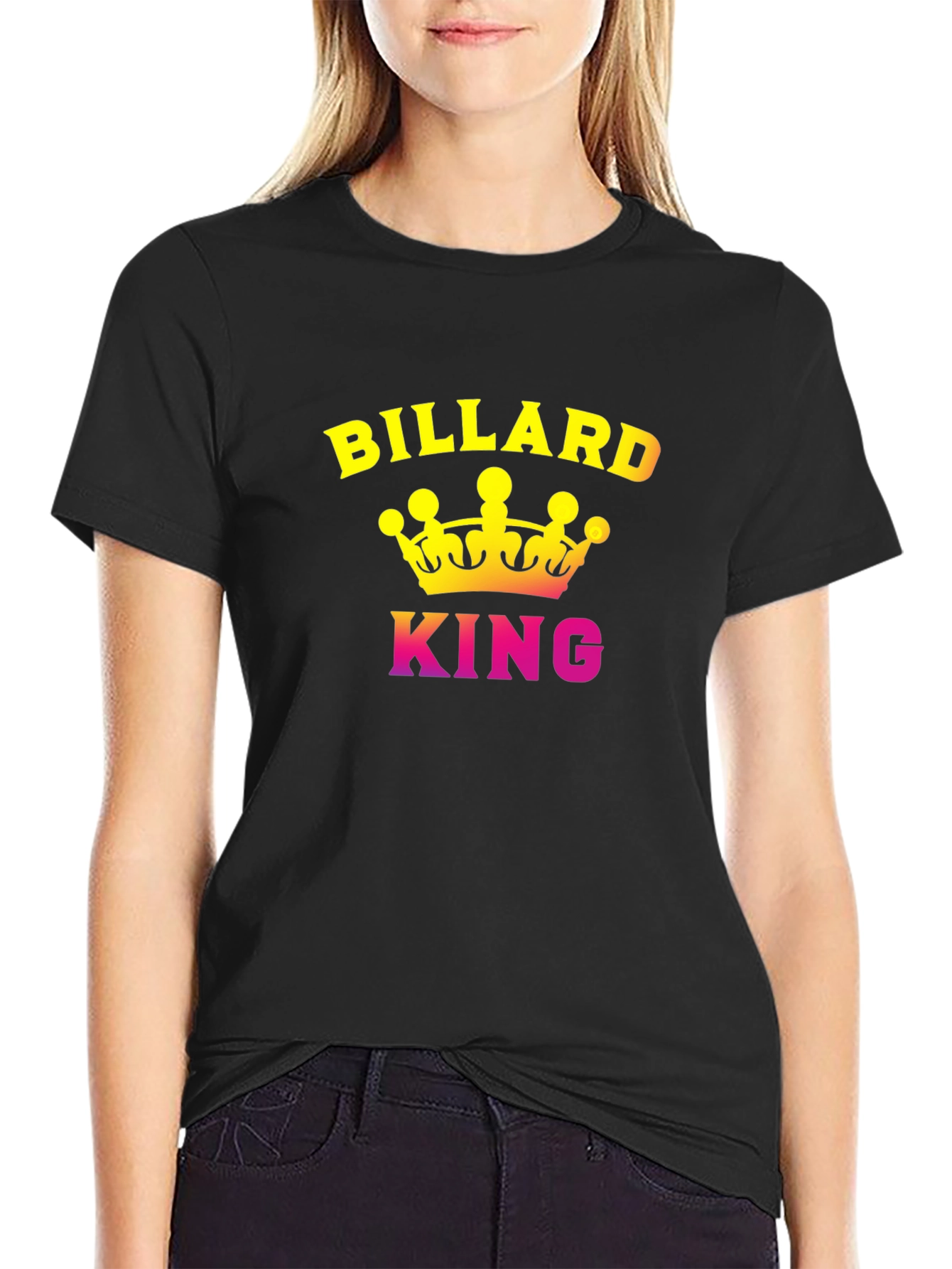 Black Billiard King Graphic T-Shirt - Pool Player Tee view 2